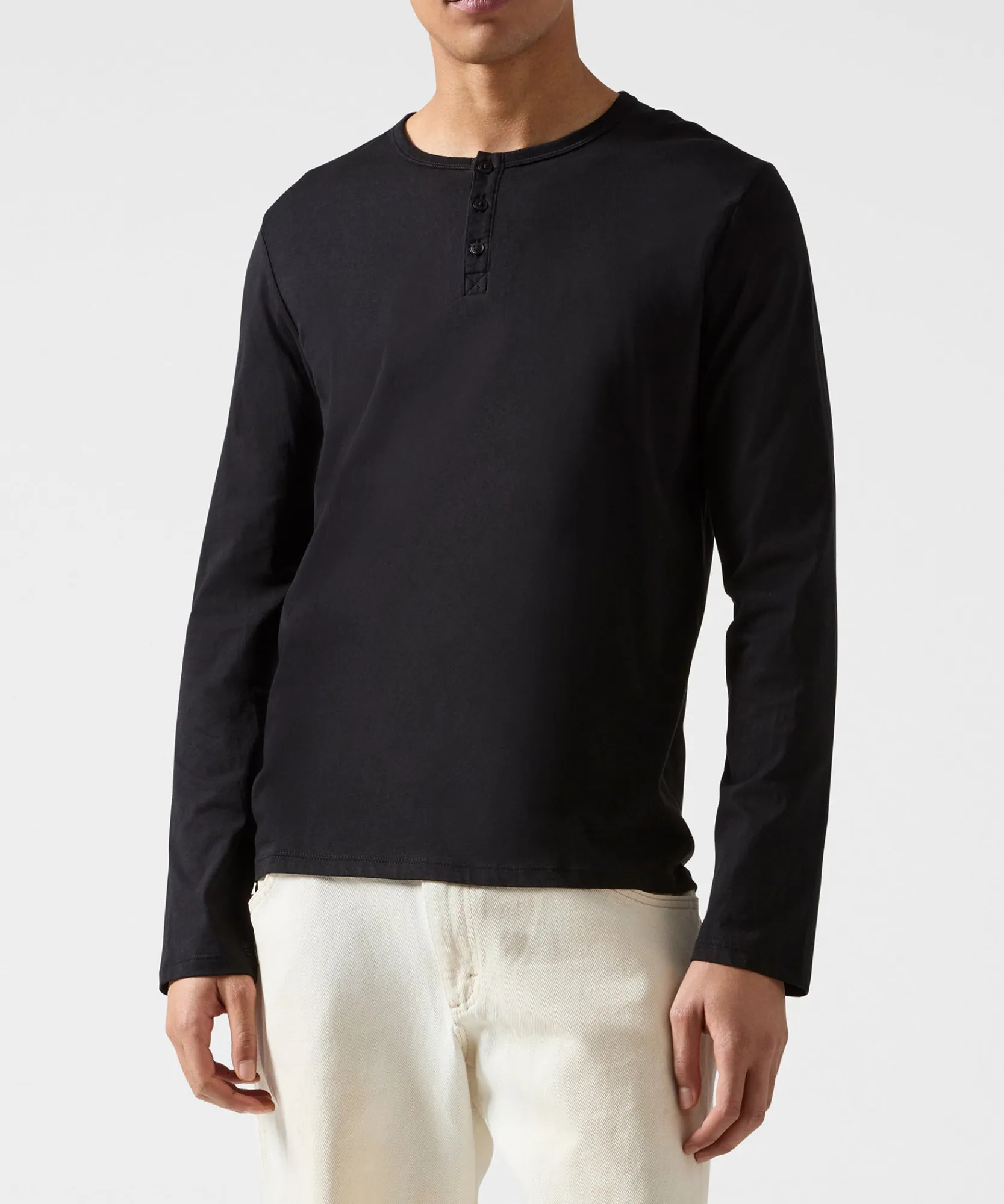 Classic Jersey Long Sleeve Henley -|ATM Anthony Thomas Melillo Outlet