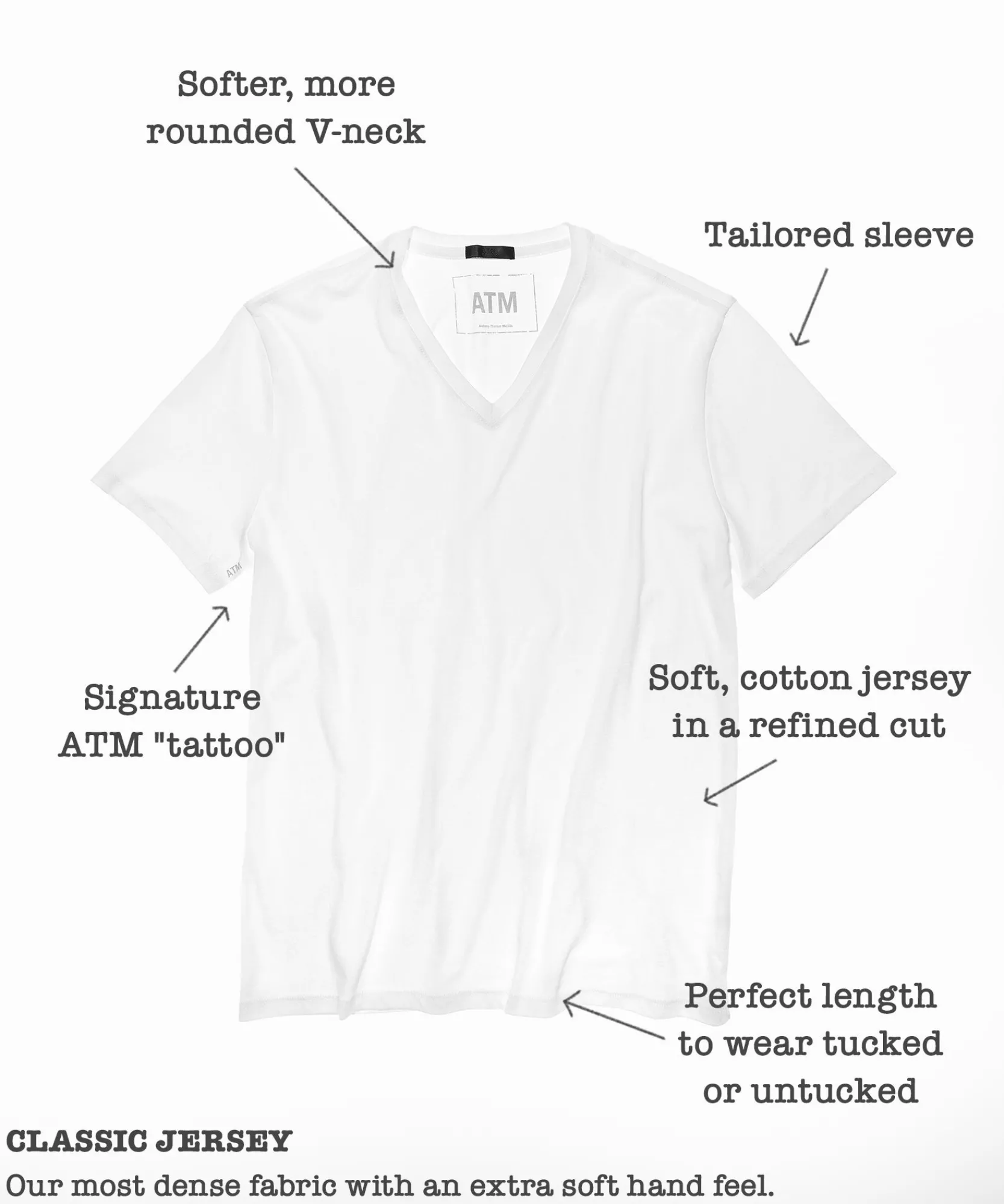 Classic Jersey V-Neck Tee -|ATM Anthony Thomas Melillo Sale