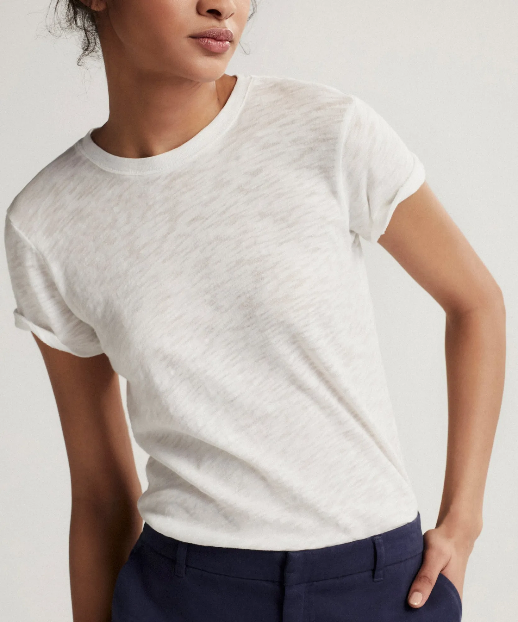 Slub Jersey Schoolboy Crew Neck Tee -|ATM Anthony Thomas Melillo New