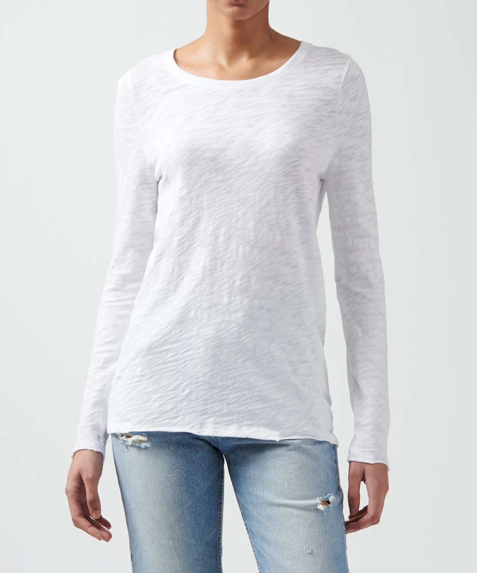 Slub Jersey Long Sleeve Destroyed Wash Tee -|ATM Anthony Thomas Melillo New