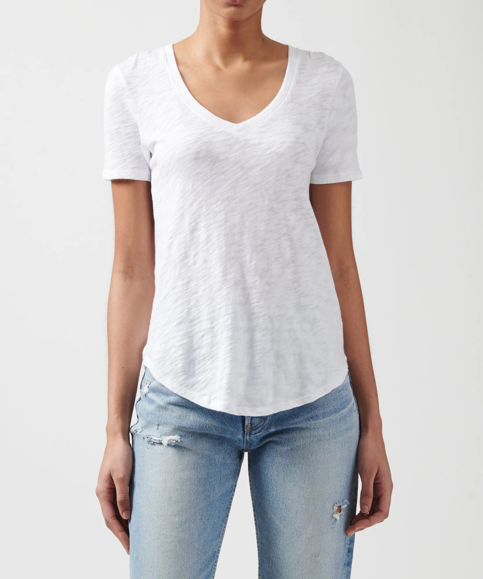 Slub Jersey Classic V-Neck Tee -|ATM Anthony Thomas Melillo Online