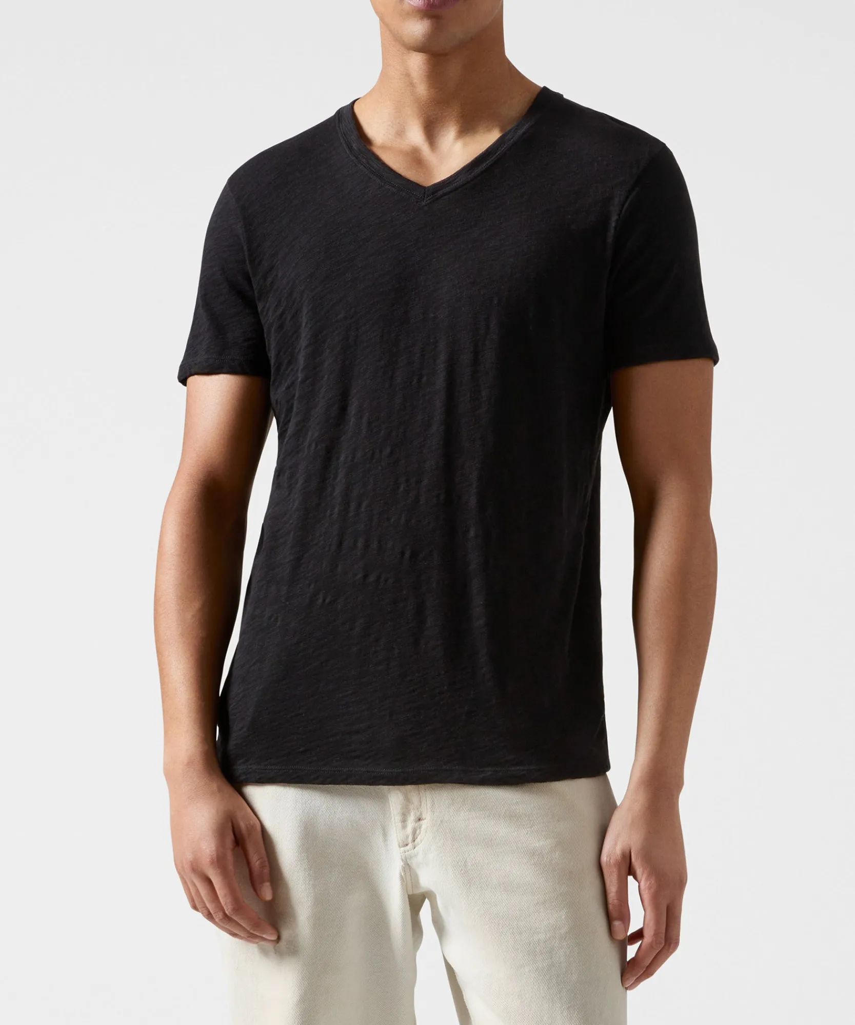 Slub Jersey V-Neck Tee -|ATM Anthony Thomas Melillo Clearance