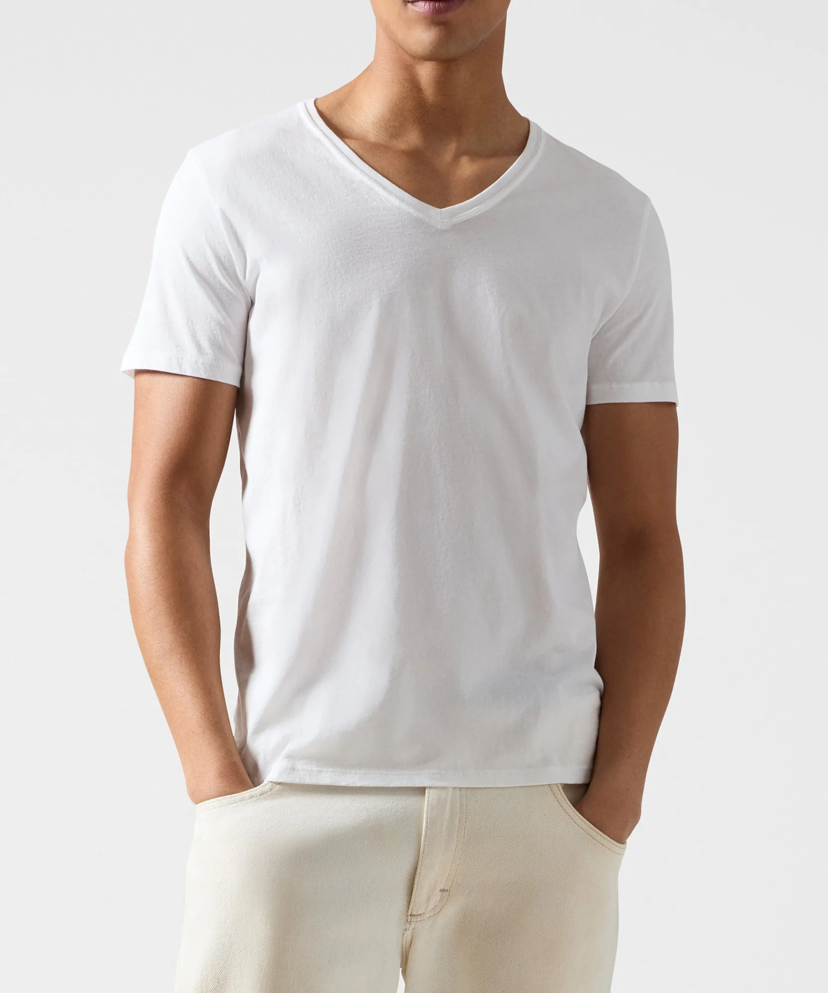 Classic Jersey V-Neck Tee -|ATM Anthony Thomas Melillo Outlet