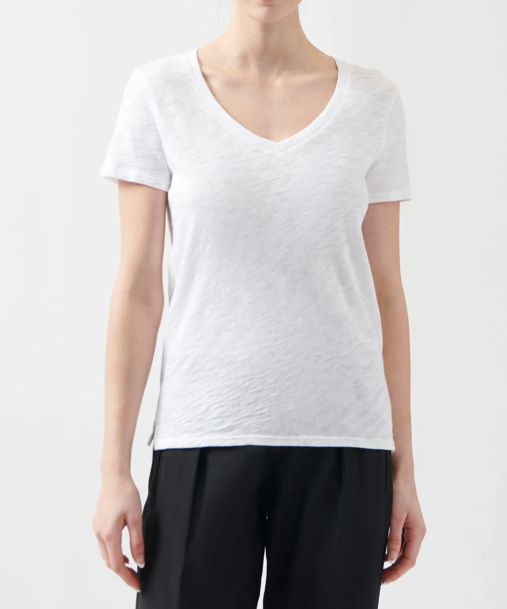 Slub Jersey Schoolboy V-Neck Tee -|ATM Anthony Thomas Melillo Best