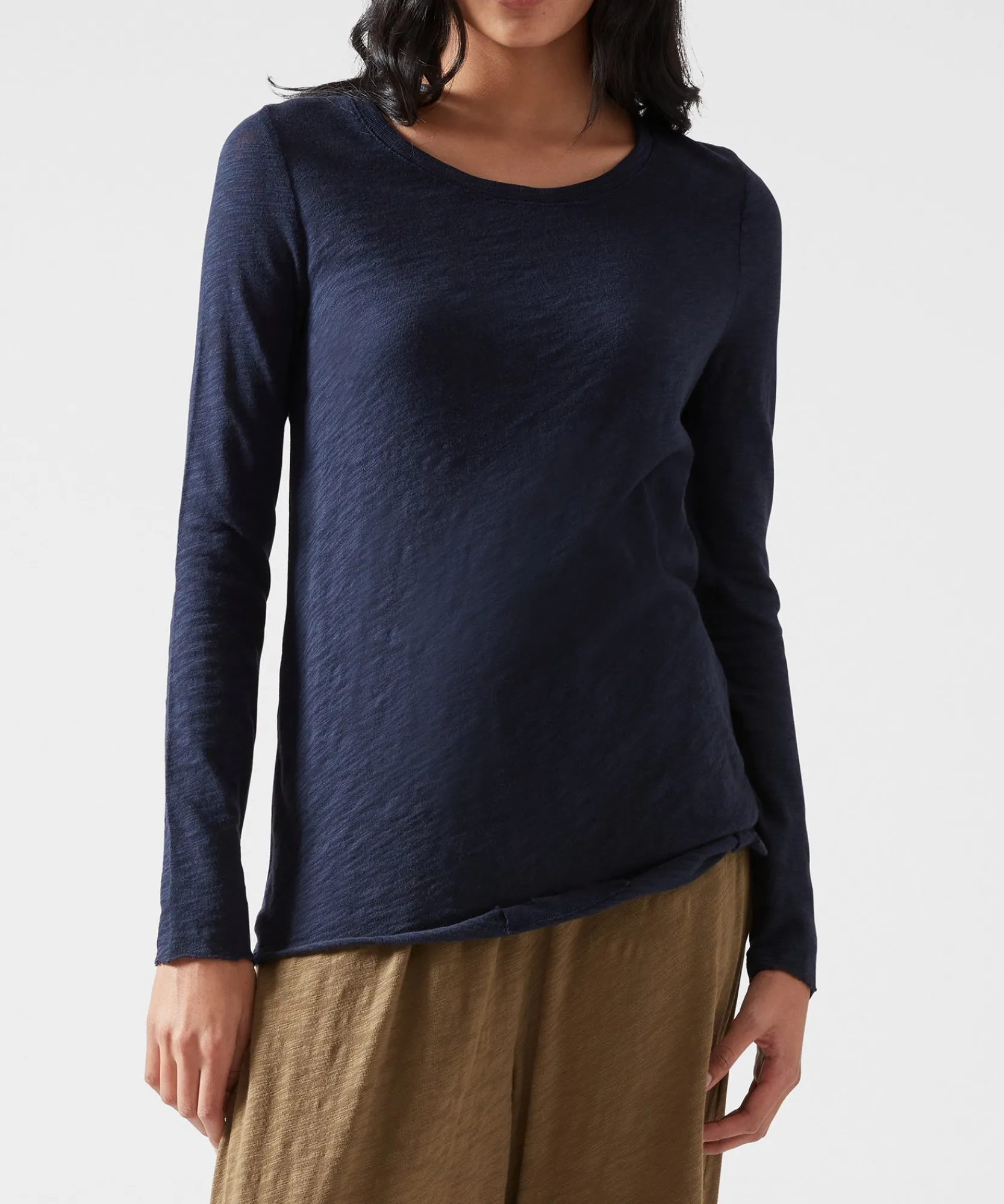 Slub Jersey Long Sleeve Destroyed Wash Tee -|ATM Anthony Thomas Melillo New