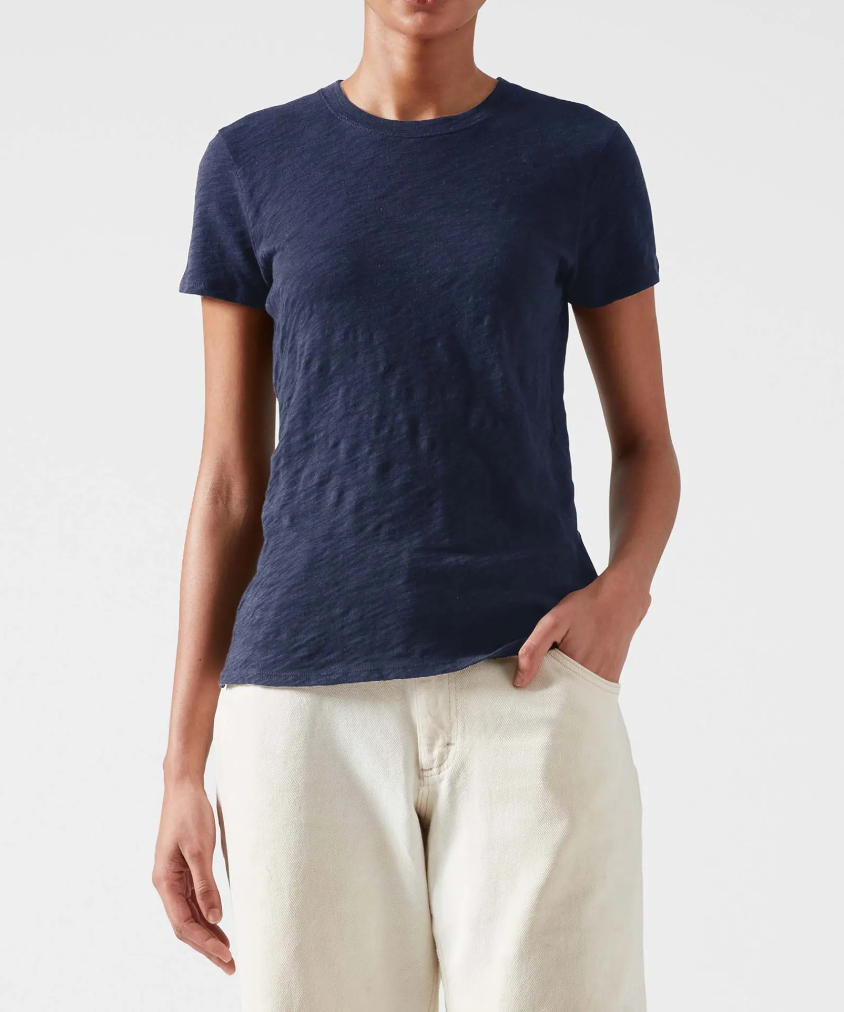 Slub Jersey Schoolboy Crew Neck Tee -|ATM Anthony Thomas Melillo Best