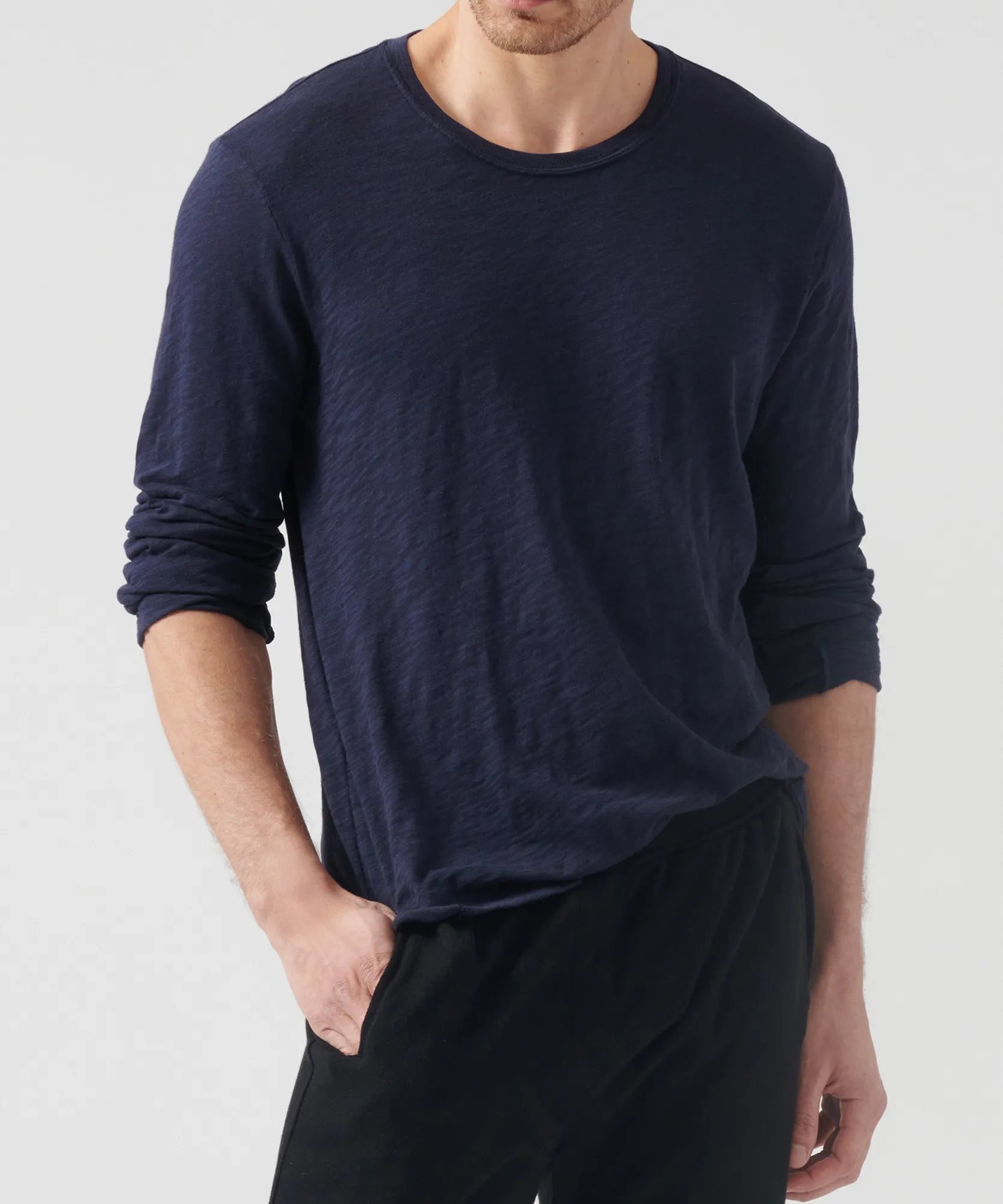 Slub Jersey Long Sleeve Destroyed Wash Tee -|ATM Anthony Thomas Melillo Online