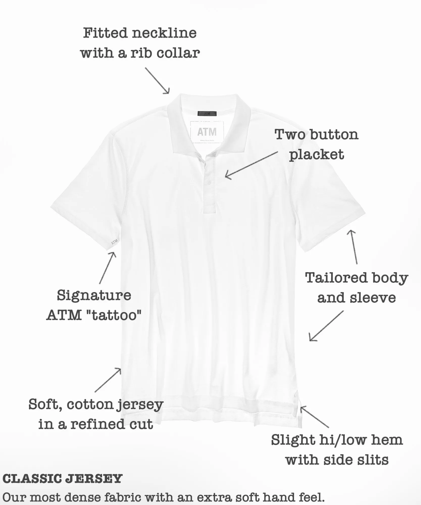 Classic Jersey Polo -|ATM Anthony Thomas Melillo Discount