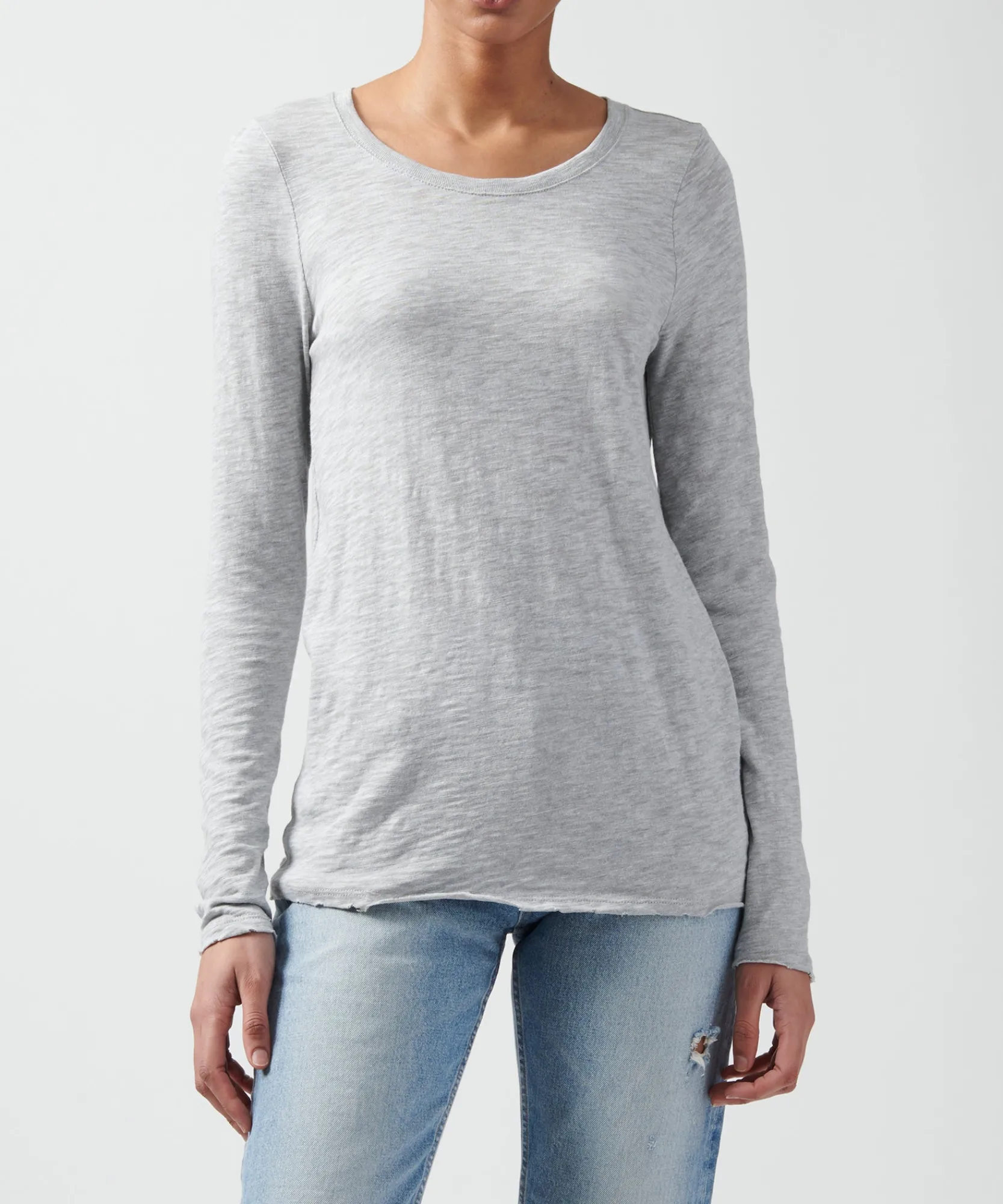 Slub Jersey Long Sleeve Destroyed Wash Tee -|ATM Anthony Thomas Melillo Best