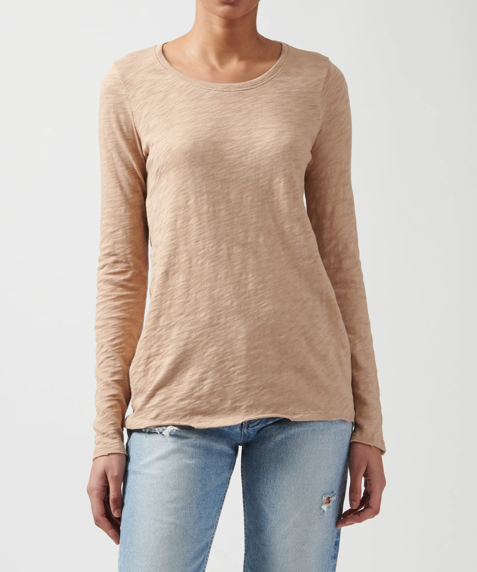 Slub Jersey Long Sleeve Destroyed Wash Tee -|ATM Anthony Thomas Melillo Best