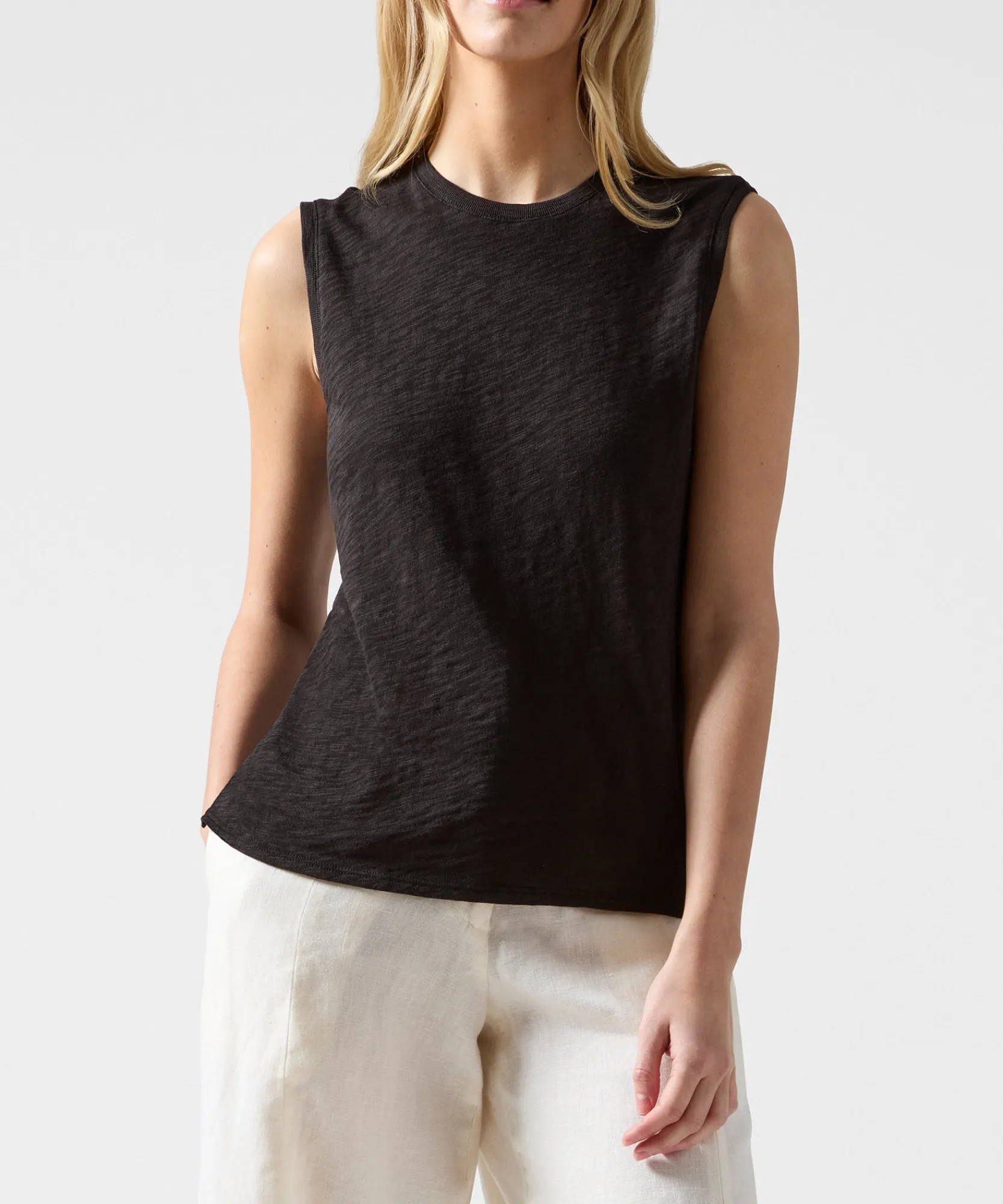 Slub Jersey Sleeveless Schoolboy Tee -|ATM Anthony Thomas Melillo Sale