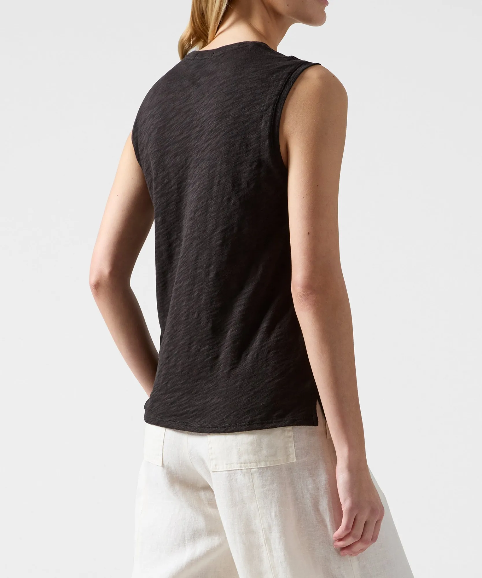 Slub Jersey Sleeveless Schoolboy Tee -|ATM Anthony Thomas Melillo Sale