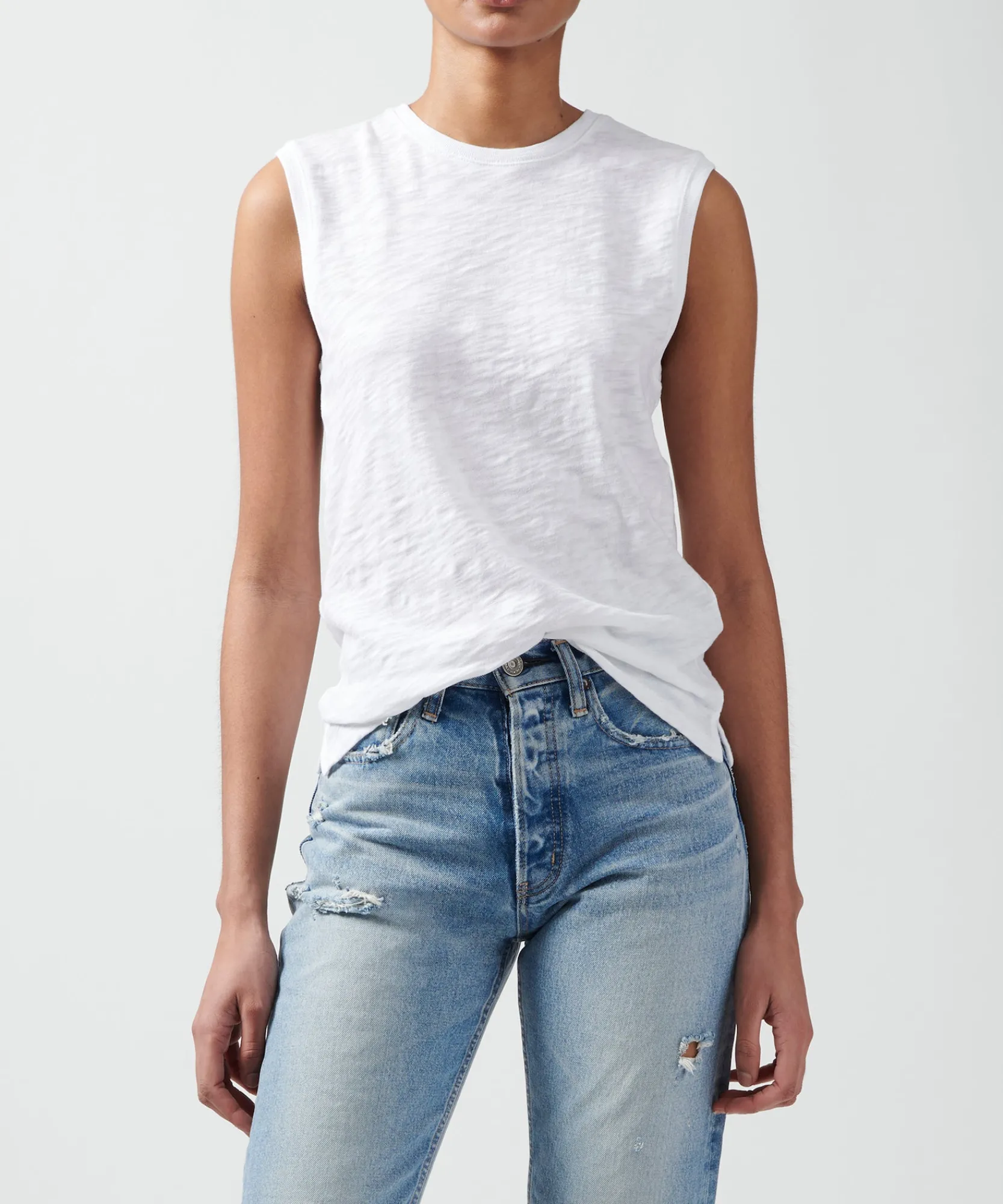 Slub Jersey Sleeveless Schoolboy Tee -|ATM Anthony Thomas Melillo Hot