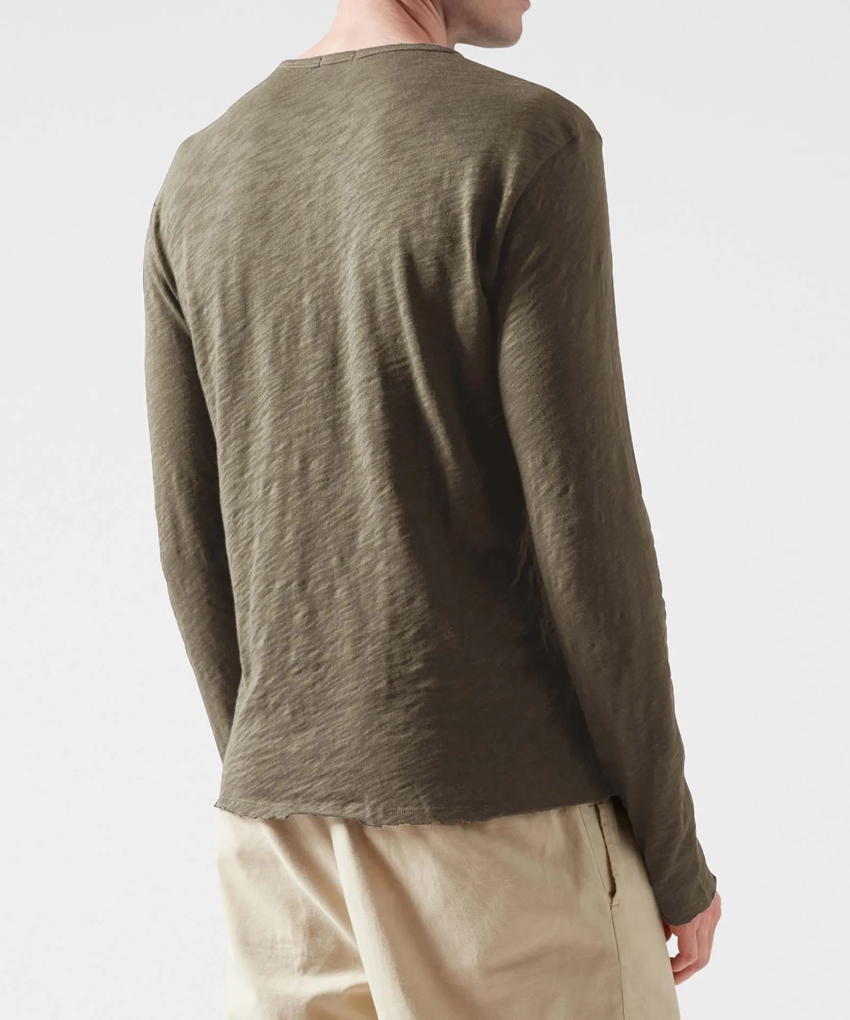 Slub Jersey Destroyed Wash Henley -|ATM Anthony Thomas Melillo Outlet