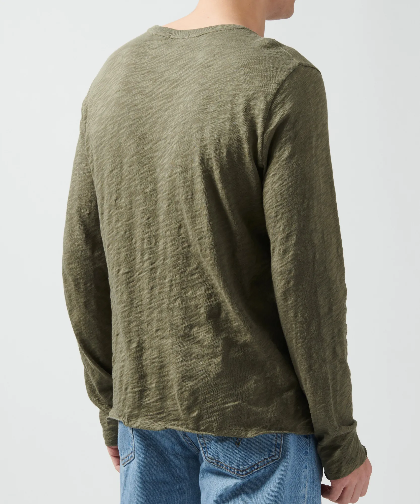 Slub Jersey Long Sleeve Destroyed Wash Tee -|ATM Anthony Thomas Melillo Discount