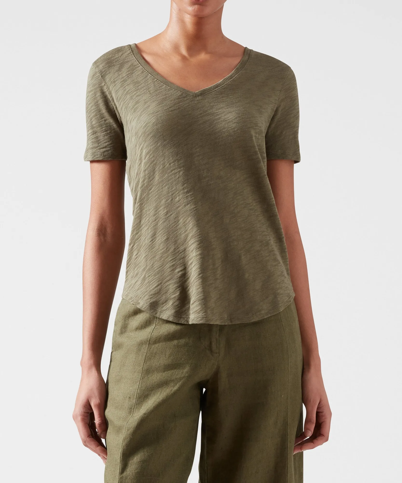 Slub Jersey Classic V-Neck Tee -|ATM Anthony Thomas Melillo Outlet