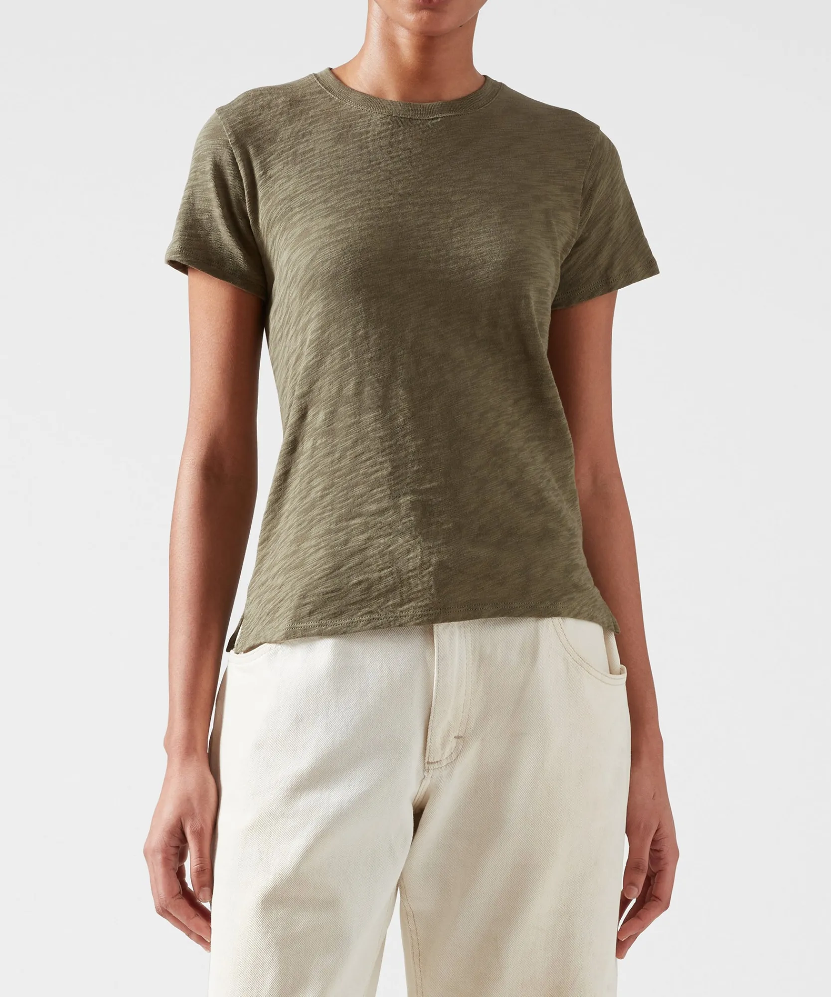 Slub Jersey Schoolboy Crew Neck Tee -|ATM Anthony Thomas Melillo Discount