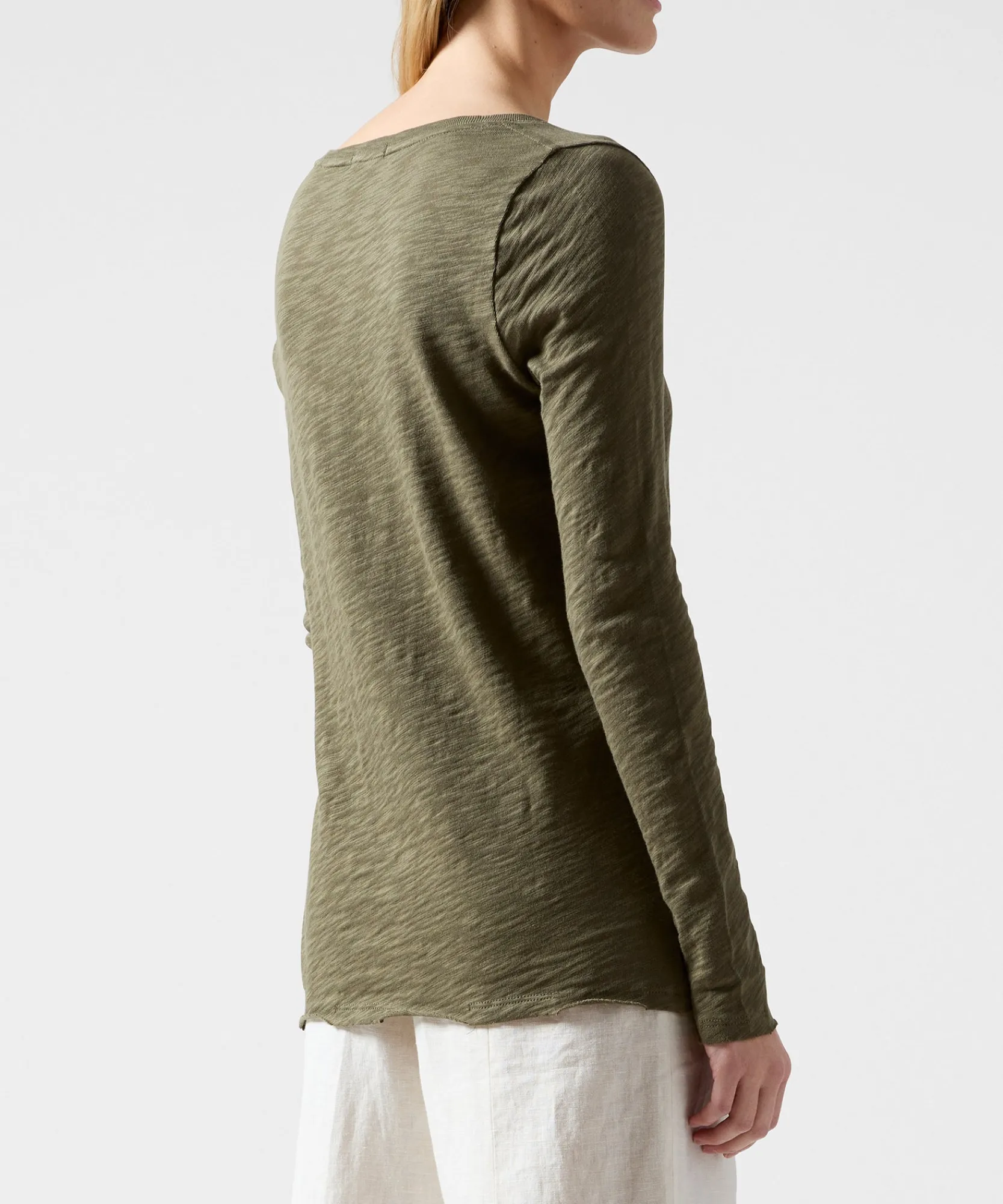Slub Jersey Long Sleeve V-Neck Tee -|ATM Anthony Thomas Melillo Sale
