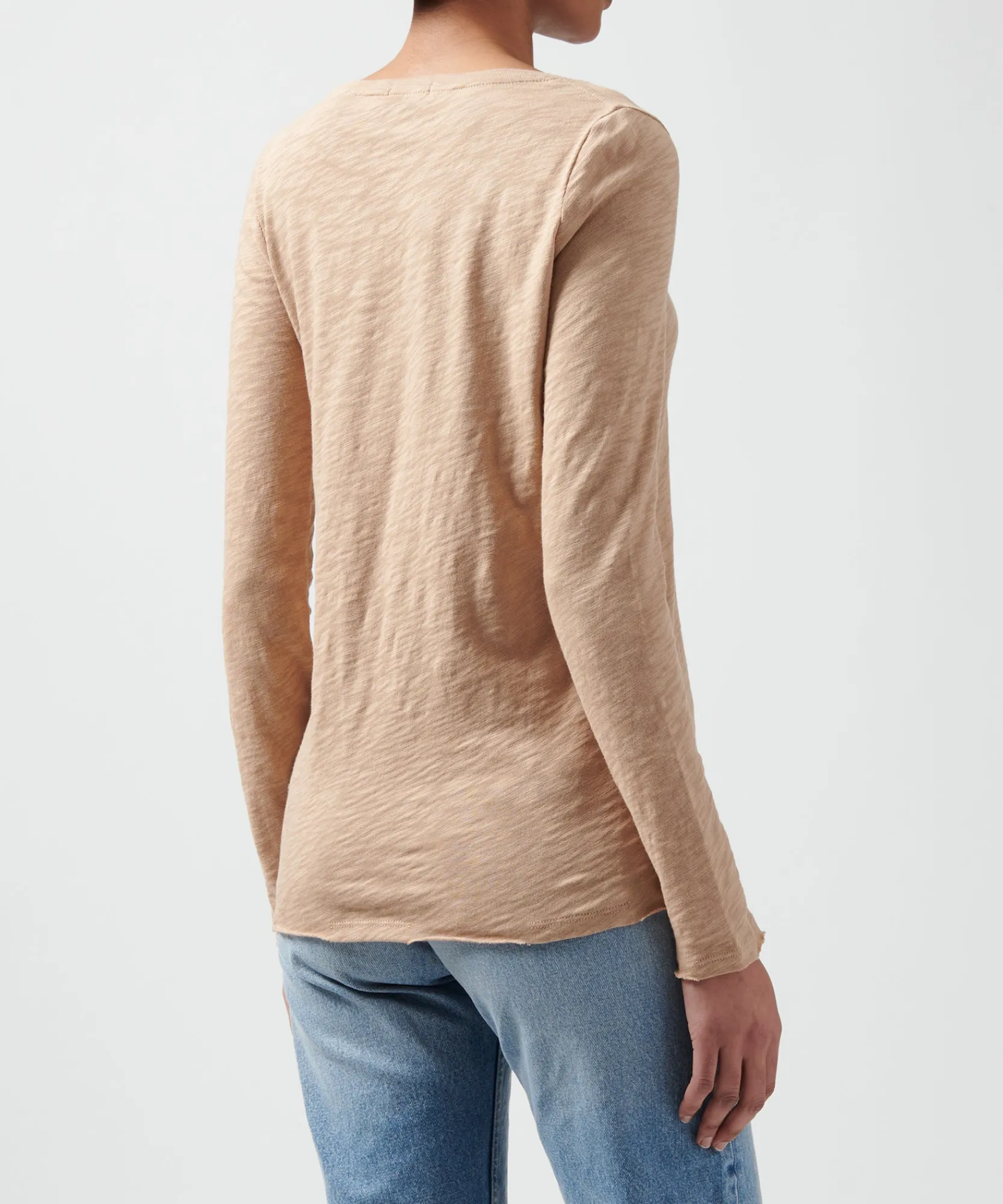 Slub Jersey Long Sleeve V-Neck Tee -|ATM Anthony Thomas Melillo Outlet