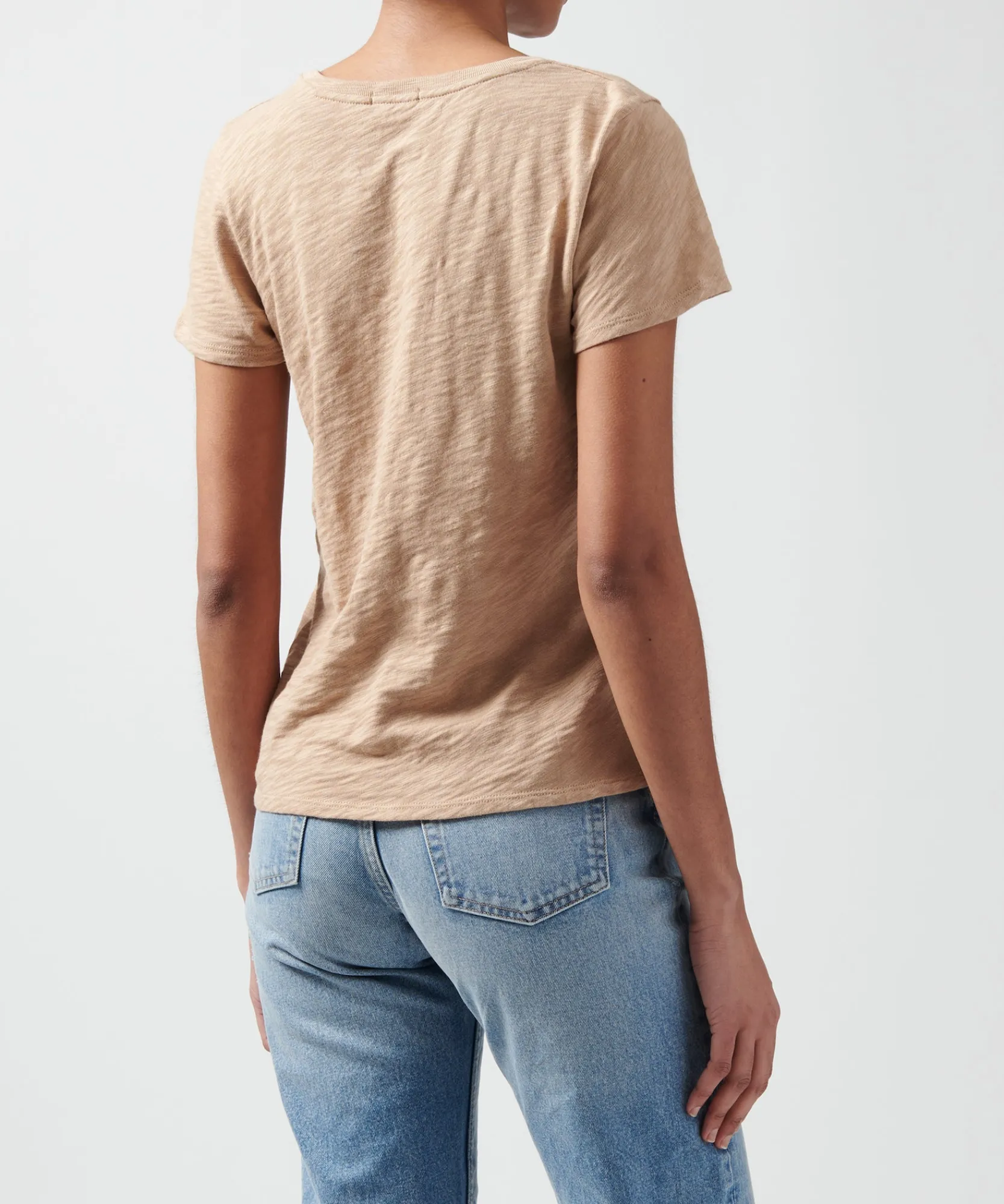 Slub Jersey Schoolboy V-Neck Tee -|ATM Anthony Thomas Melillo Clearance