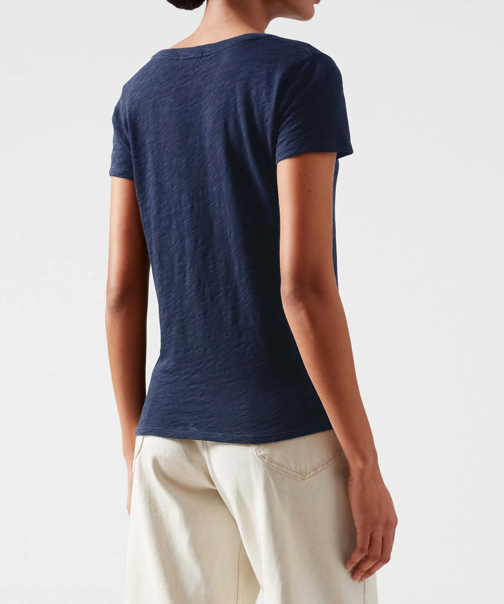 Slub Jersey Schoolboy V-Neck Tee -|ATM Anthony Thomas Melillo Discount