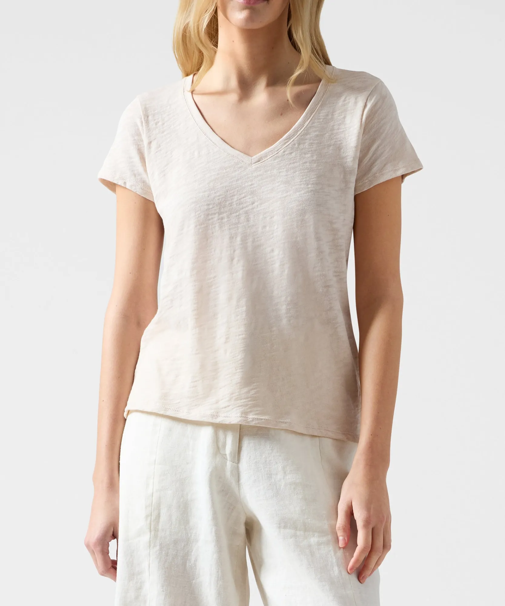 Slub Jersey Schoolboy V-Neck Tee -|ATM Anthony Thomas Melillo New