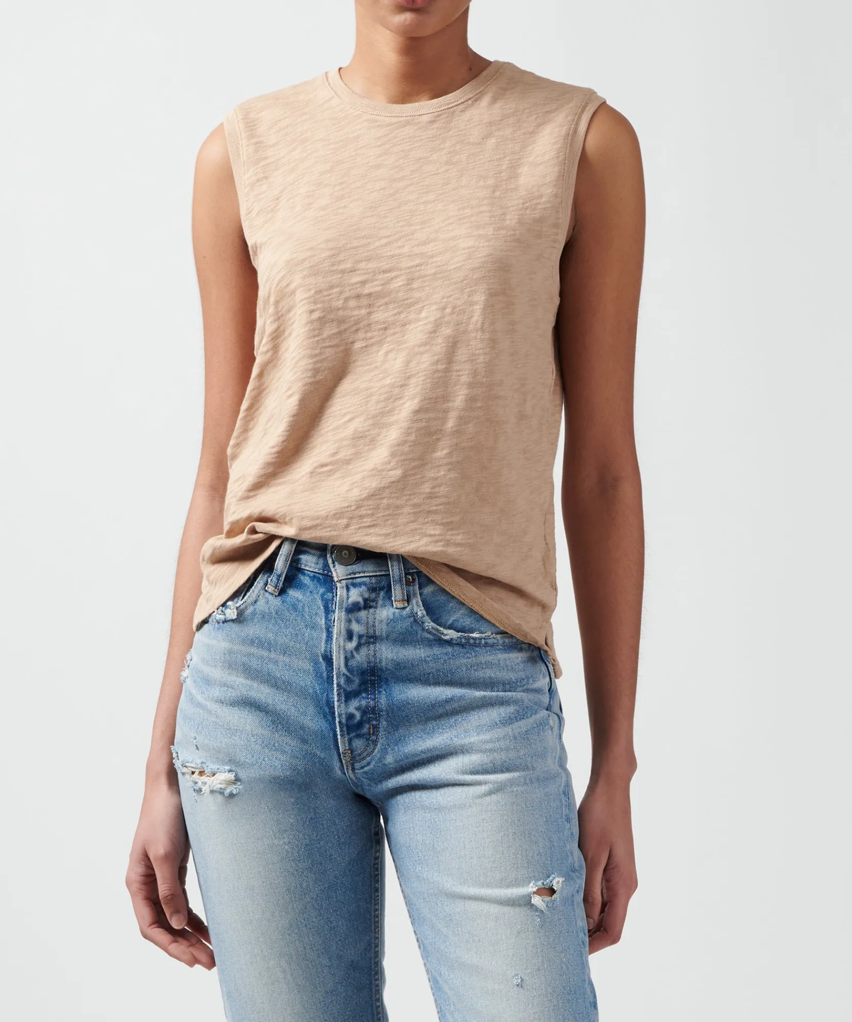 Slub Jersey Sleeveless Schoolboy Tee -|ATM Anthony Thomas Melillo Sale