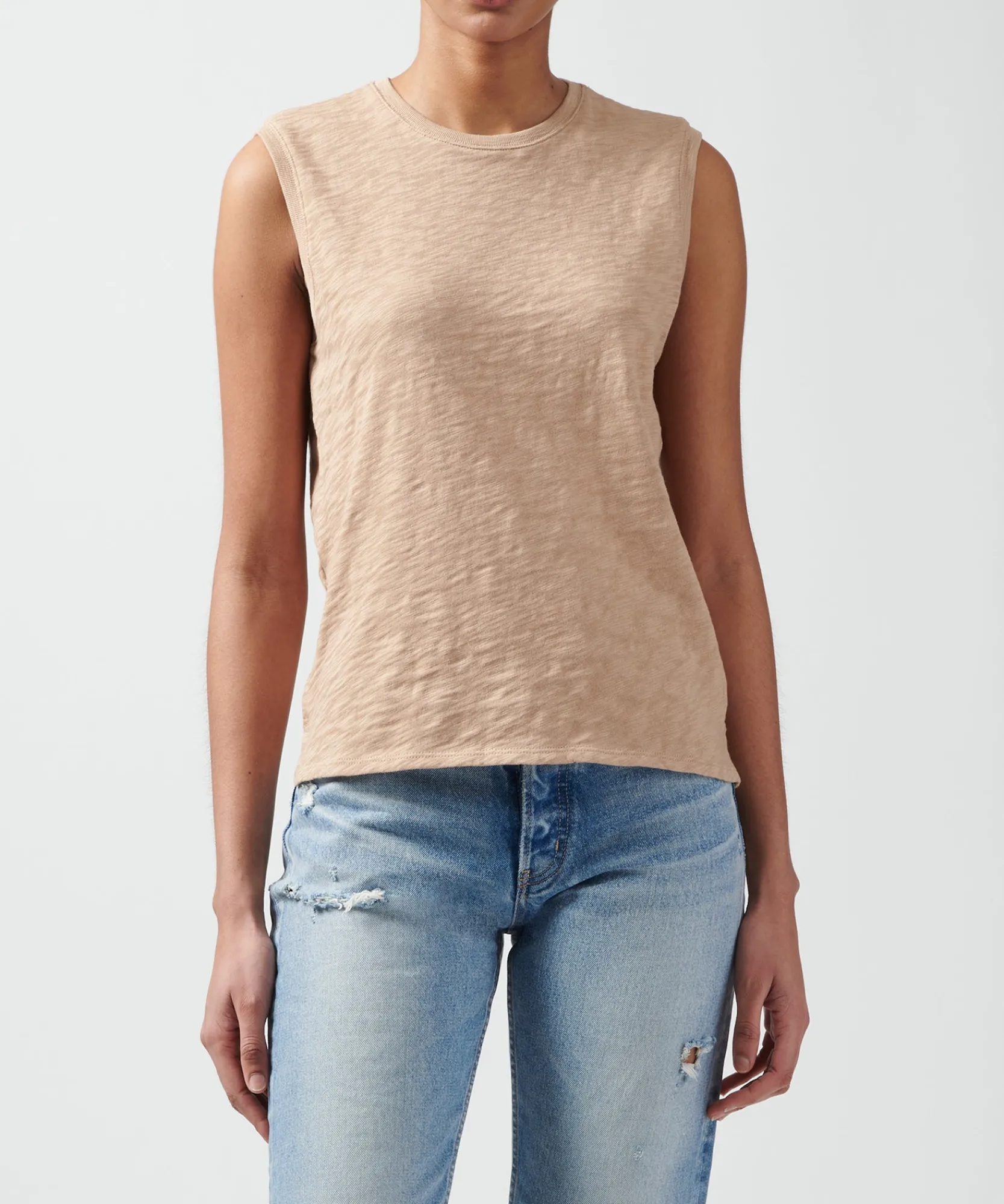 Slub Jersey Sleeveless Schoolboy Tee -|ATM Anthony Thomas Melillo Sale