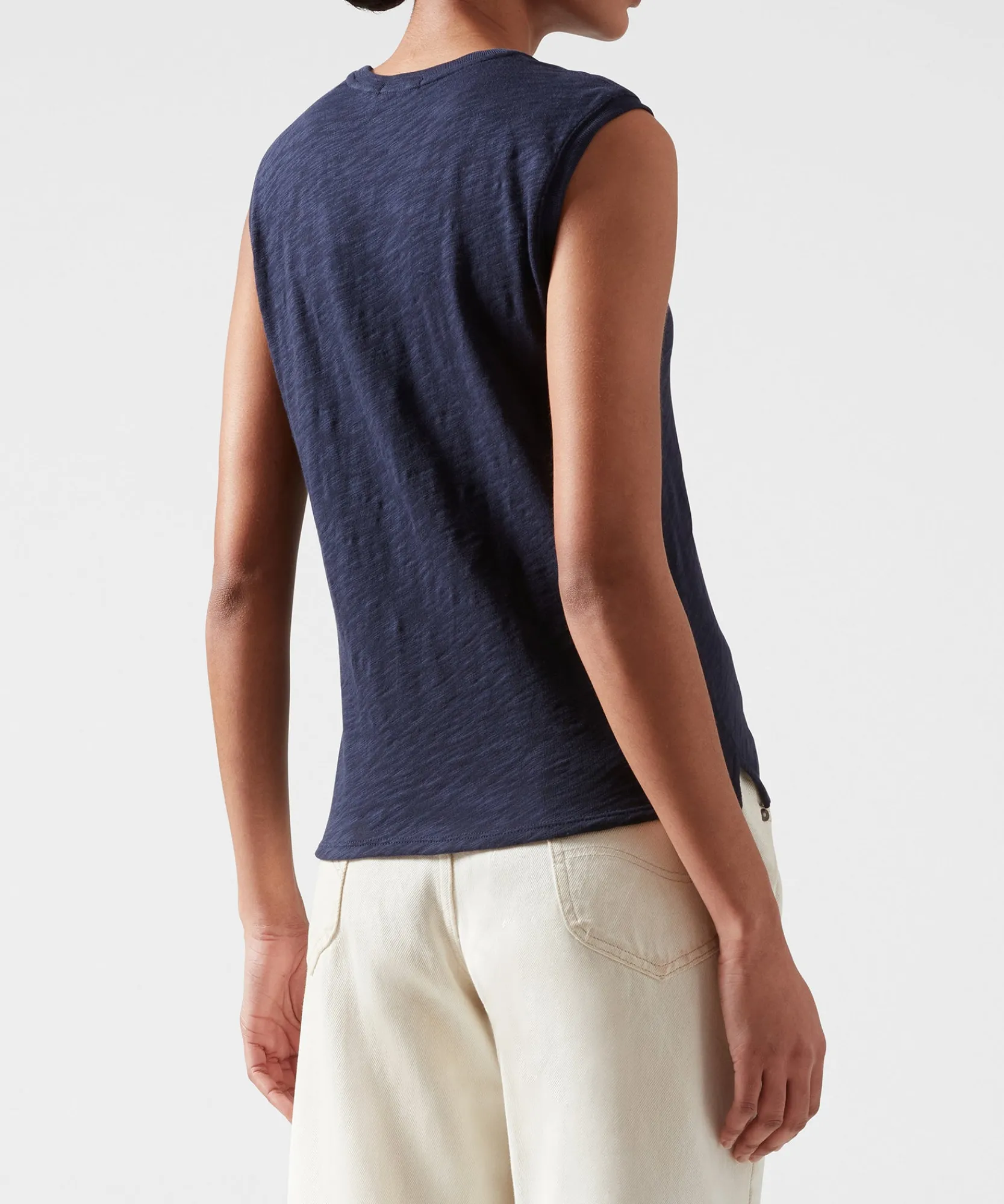 Slub Jersey Sleeveless Schoolboy Tee -|ATM Anthony Thomas Melillo Outlet