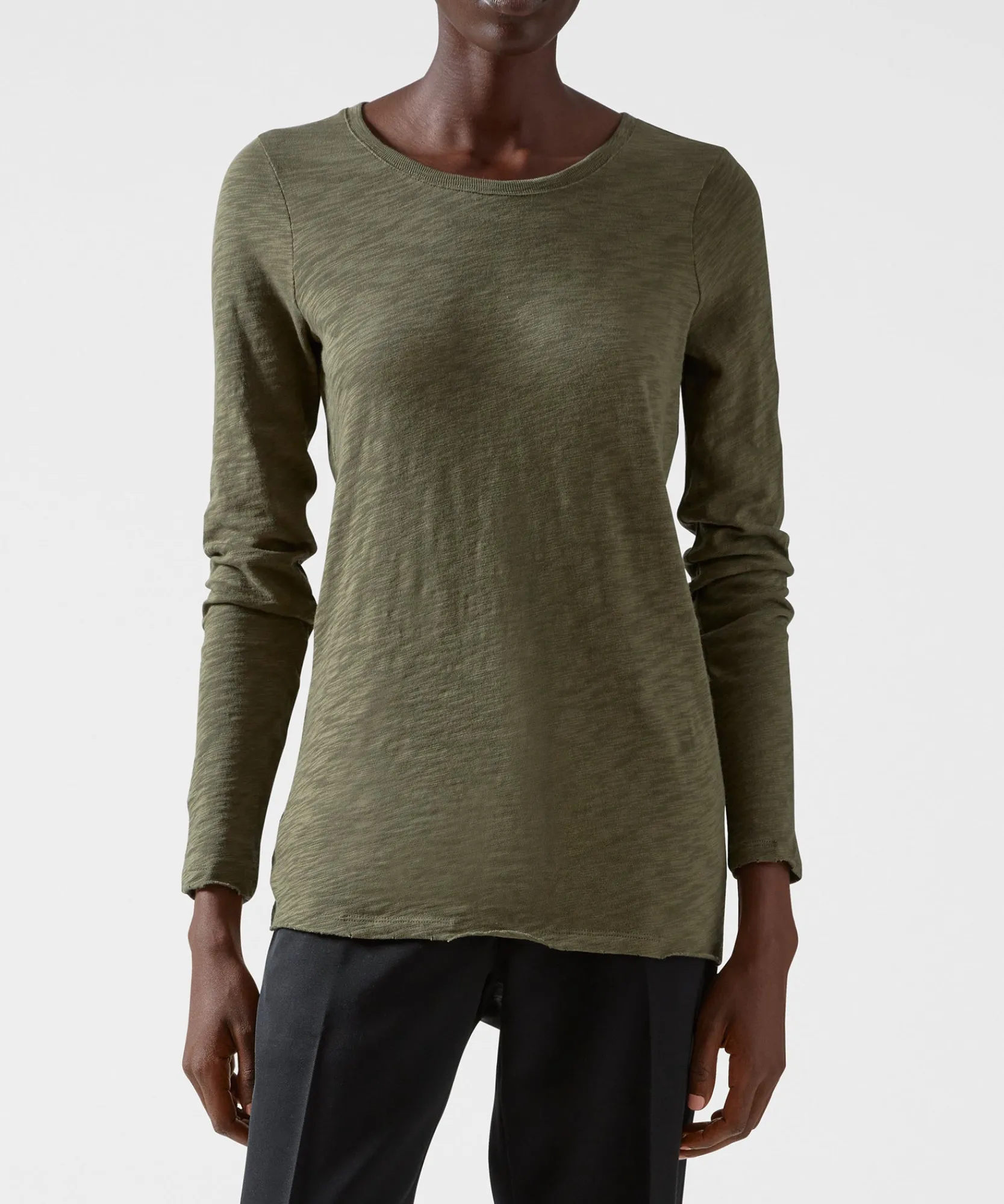 Slub Jersey Long Sleeve Destroyed Wash Tee -|ATM Anthony Thomas Melillo Clearance