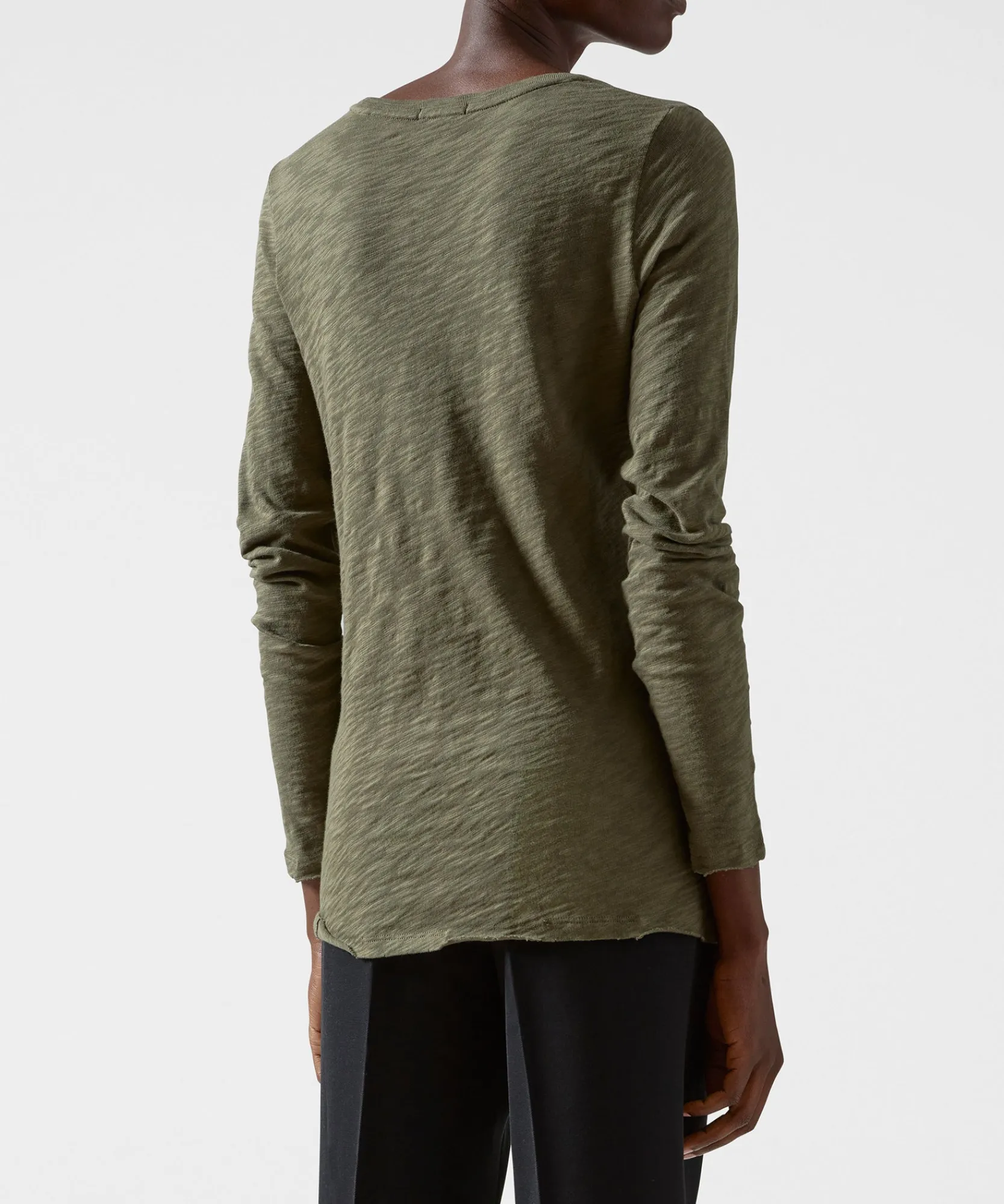 Slub Jersey Long Sleeve Destroyed Wash Tee -|ATM Anthony Thomas Melillo Clearance