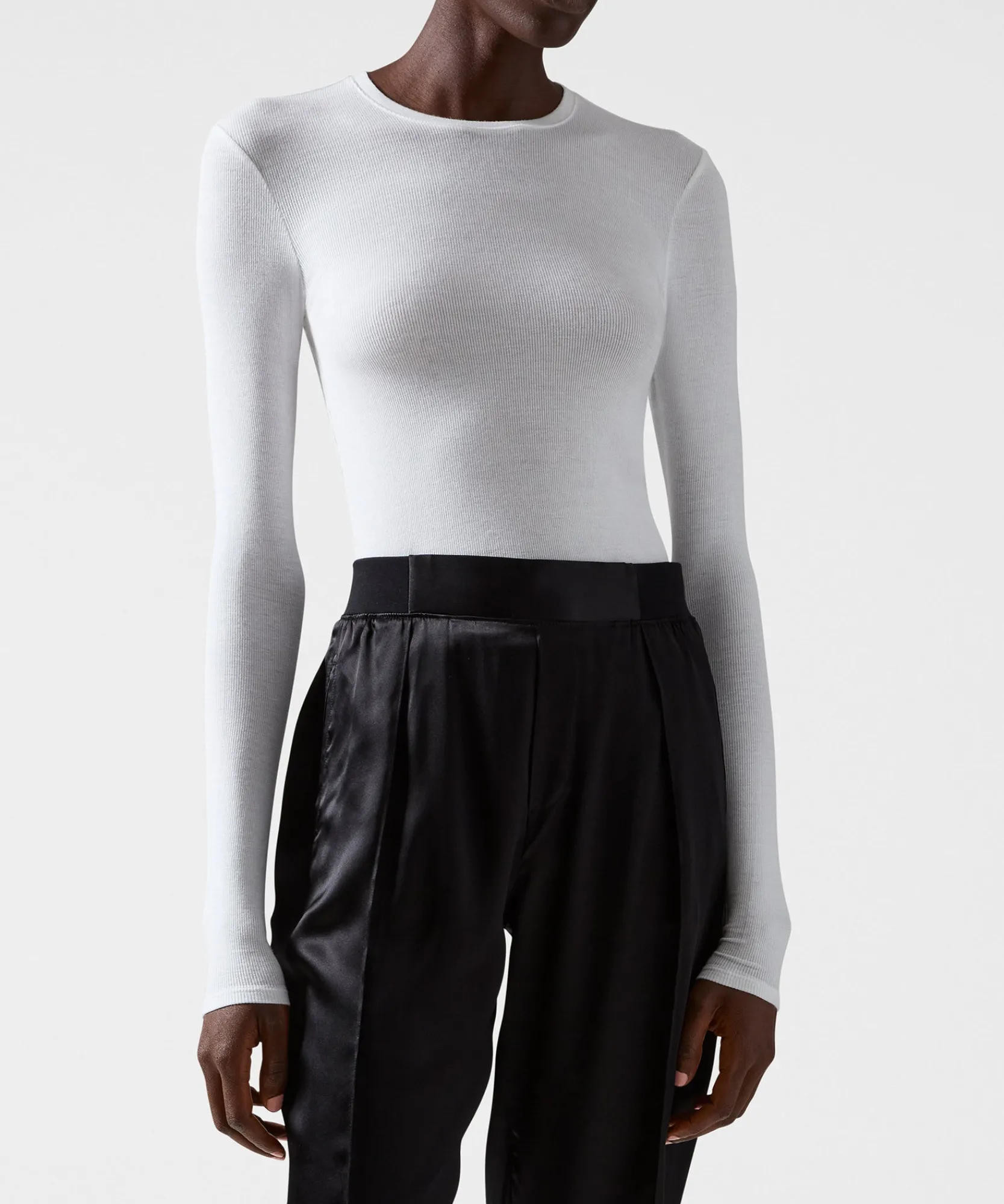 Modal Rib Long Sleeve Crew -|ATM Anthony Thomas Melillo Fashion