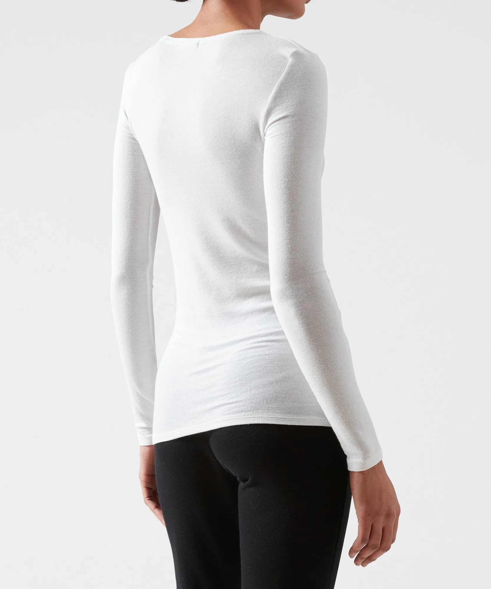 Modal Rib Long Sleeve V-Neck Tee -|ATM Anthony Thomas Melillo Best