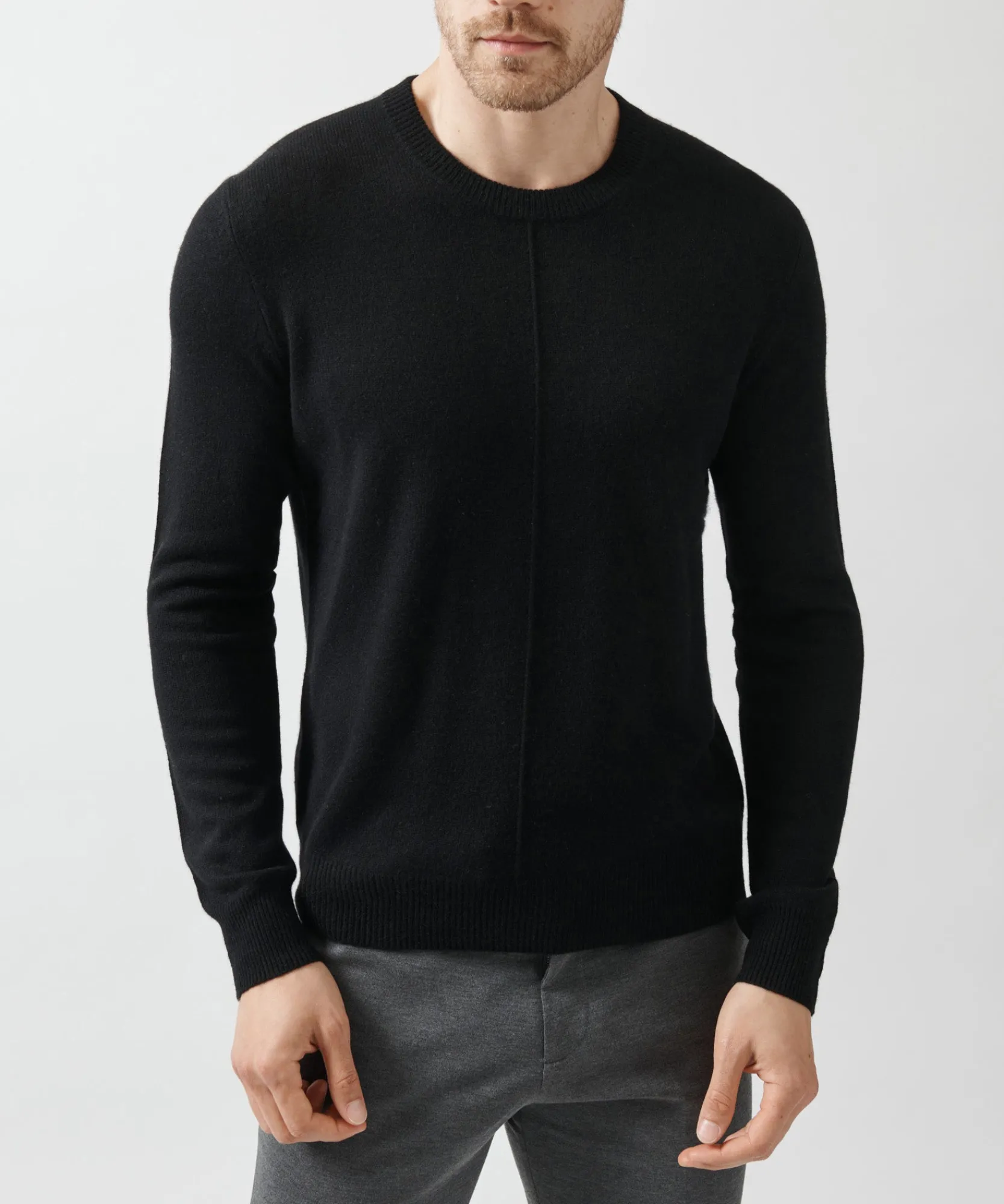 Recycled Cashmere Exposed Seam Crew Neck Sweater -|ATM Anthony Thomas Melillo Clearance