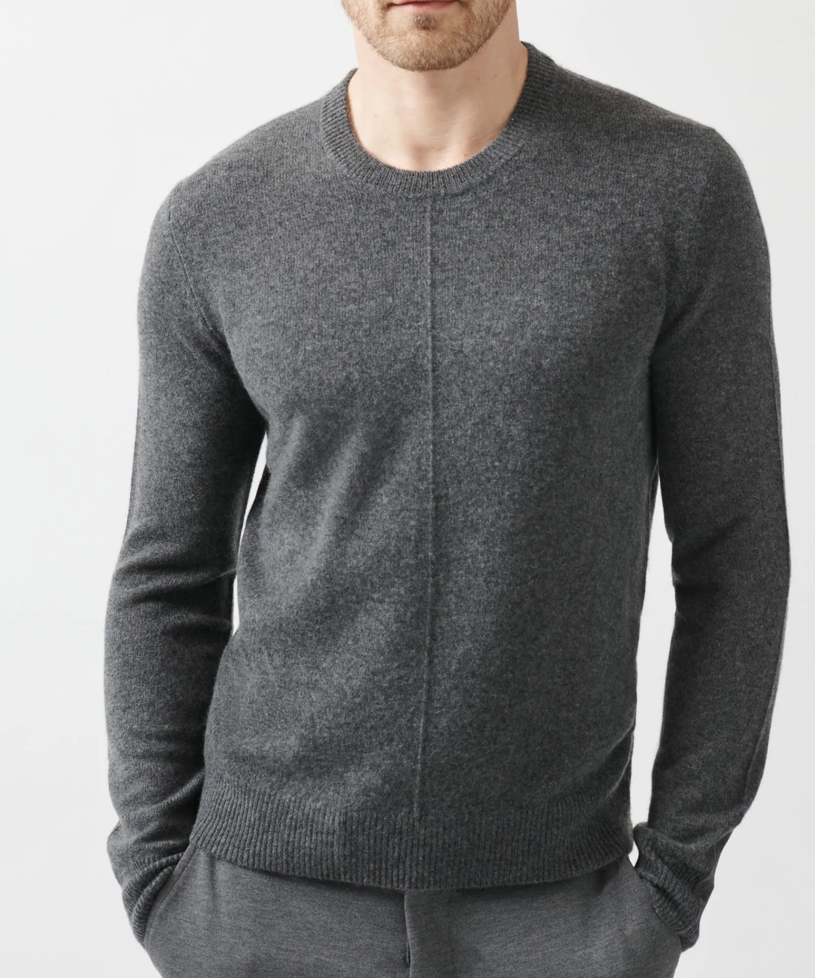 Recycled Cashmere Exposed Seam Crew Neck Sweater -|ATM Anthony Thomas Melillo Hot