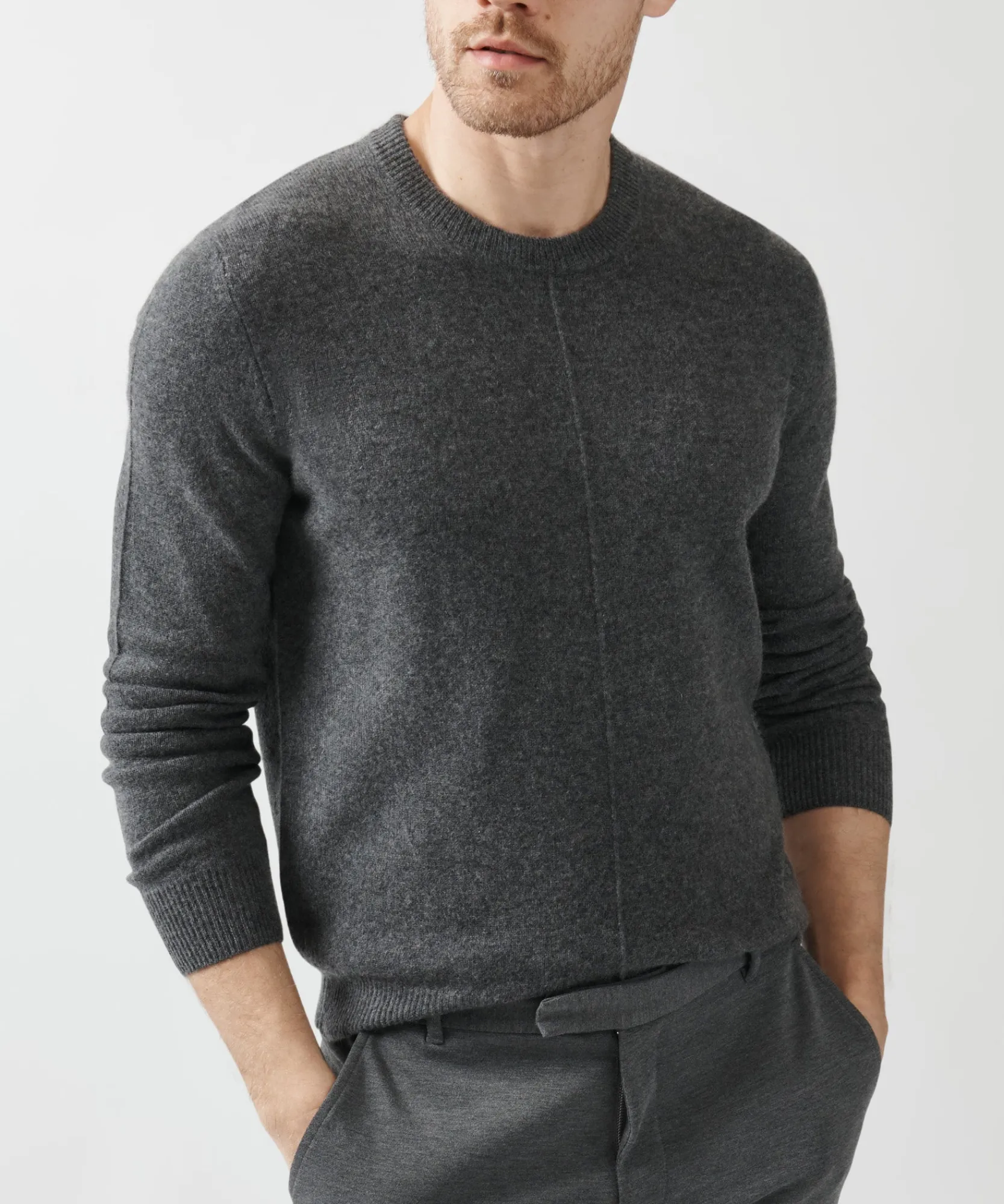 Recycled Cashmere Exposed Seam Crew Neck Sweater -|ATM Anthony Thomas Melillo Hot