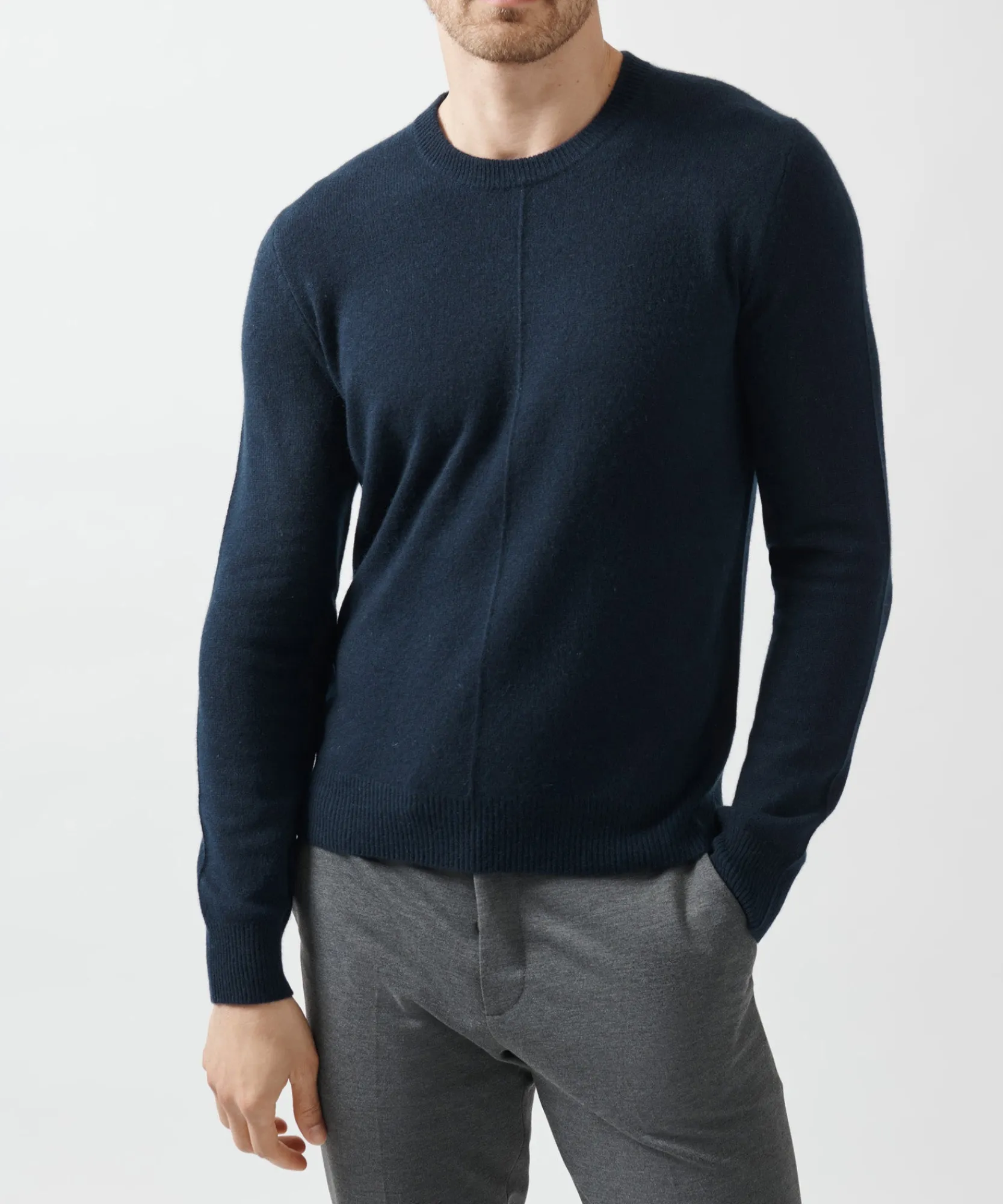 Recycled Cashmere Exposed Seam Crew Neck Sweater -|ATM Anthony Thomas Melillo Sale