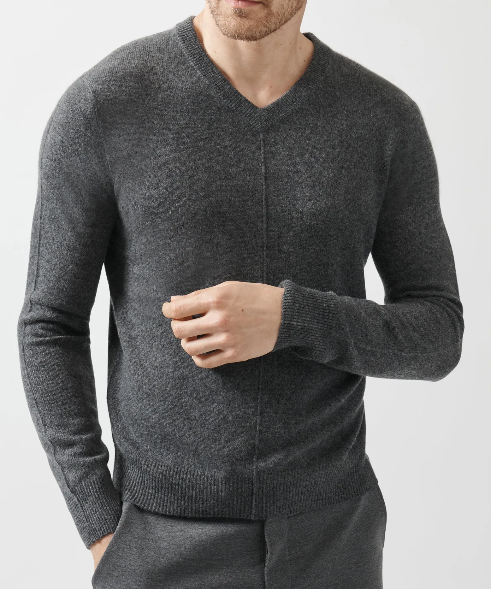 Recycled Cashmere Exposed Seam V-Neck Sweater -|ATM Anthony Thomas Melillo Sale