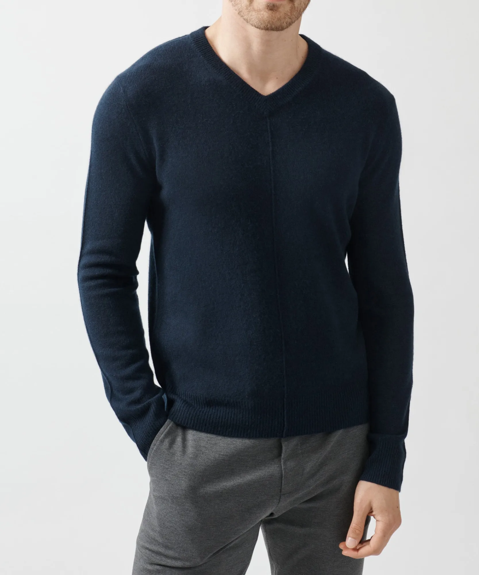 Recycled Cashmere Exposed Seam V-Neck Sweater -|ATM Anthony Thomas Melillo Discount