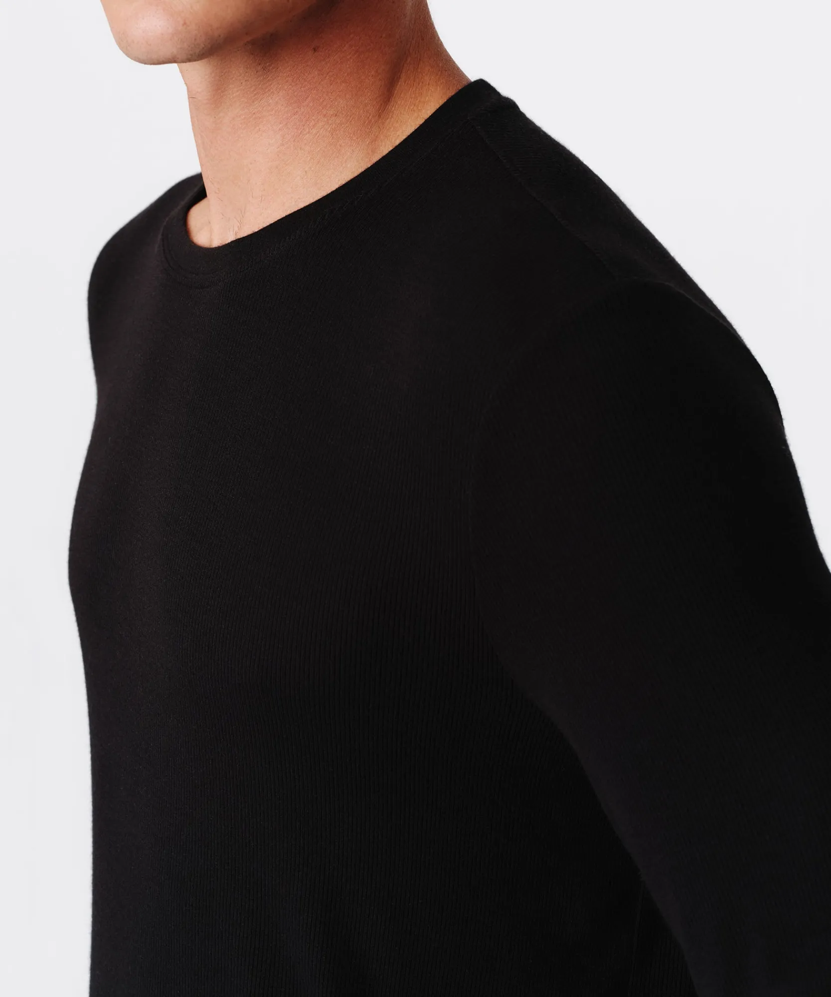 Modal Rib Oversized Long Sleeve Crew Neck Tee -|ATM Anthony Thomas Melillo Clearance