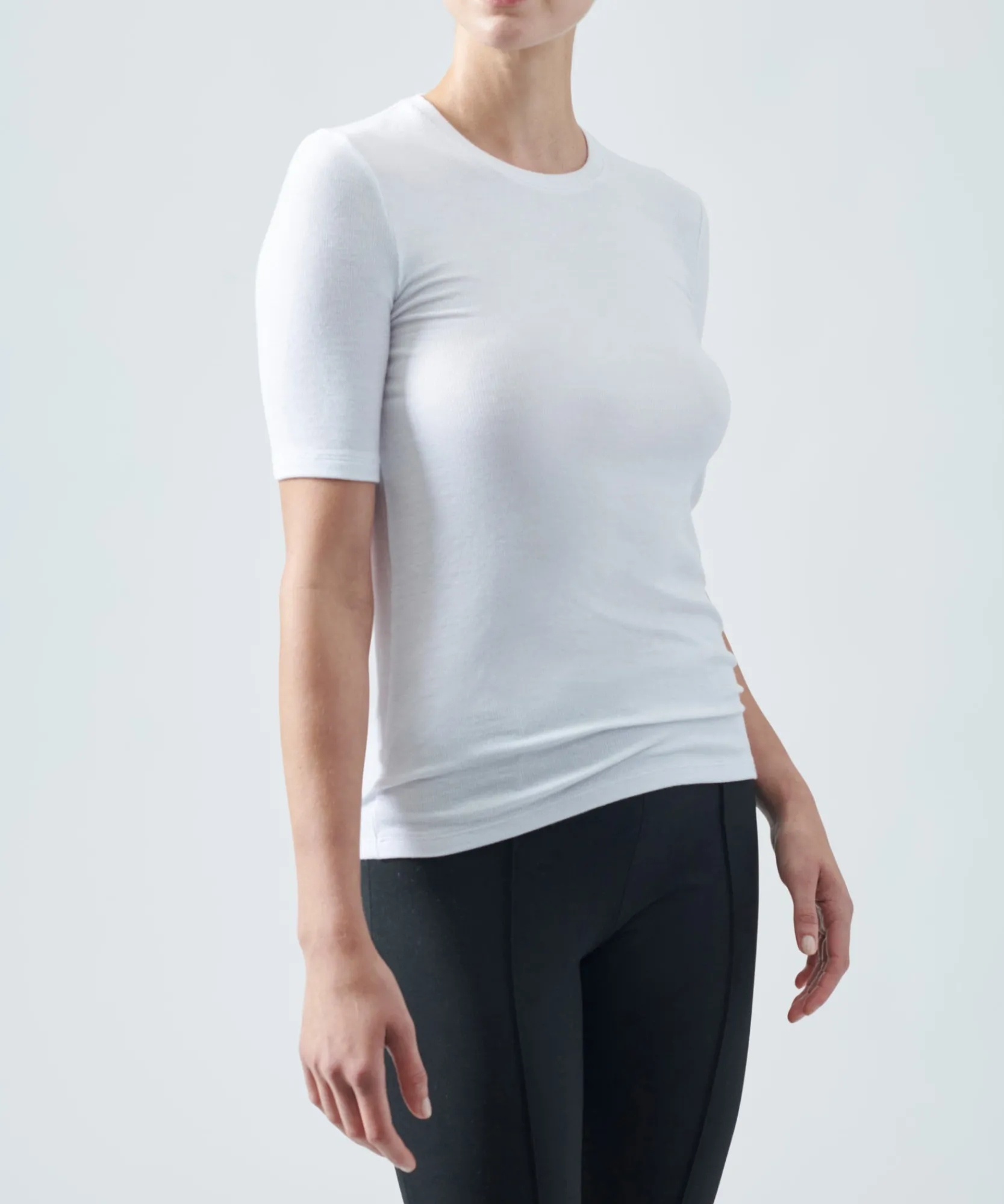 Modal Rib Short Sleeve Crew Neck Tee -|ATM Anthony Thomas Melillo Fashion