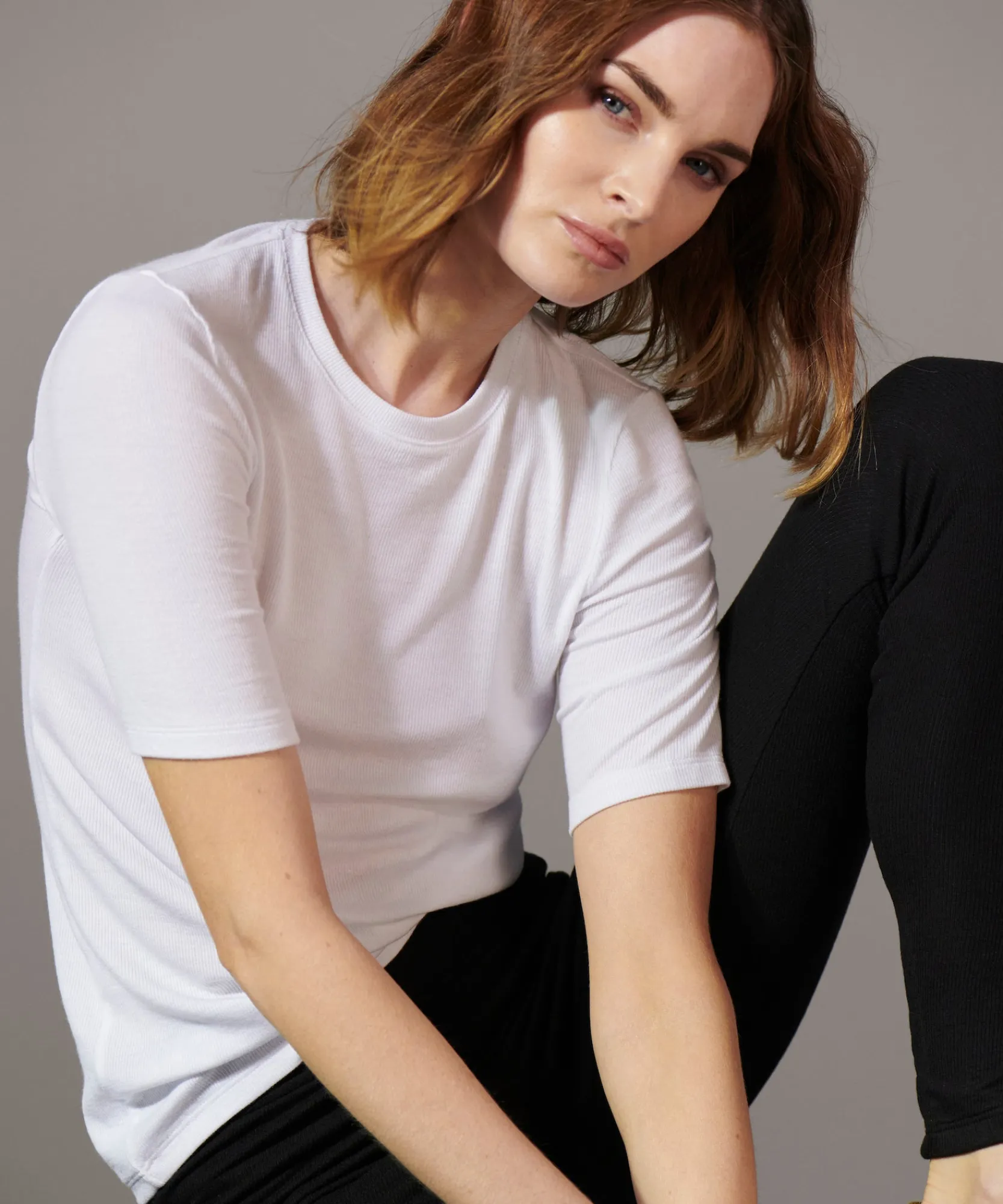 Modal Rib Short Sleeve Crew Neck Tee -|ATM Anthony Thomas Melillo Fashion