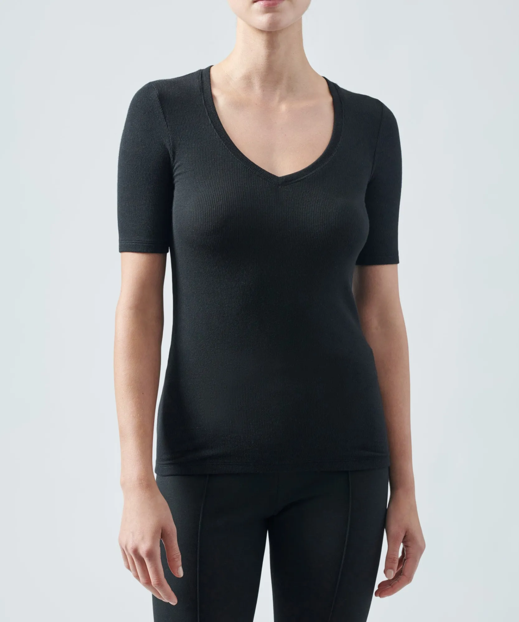 Modal Rib Short Sleeve V-Neck Tee -|ATM Anthony Thomas Melillo Online