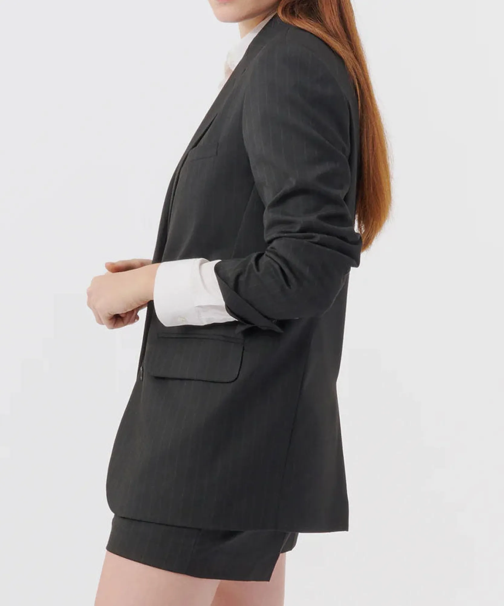 Pinstripe Twill Boyfriend Blazer -|ATM Anthony Thomas Melillo Best