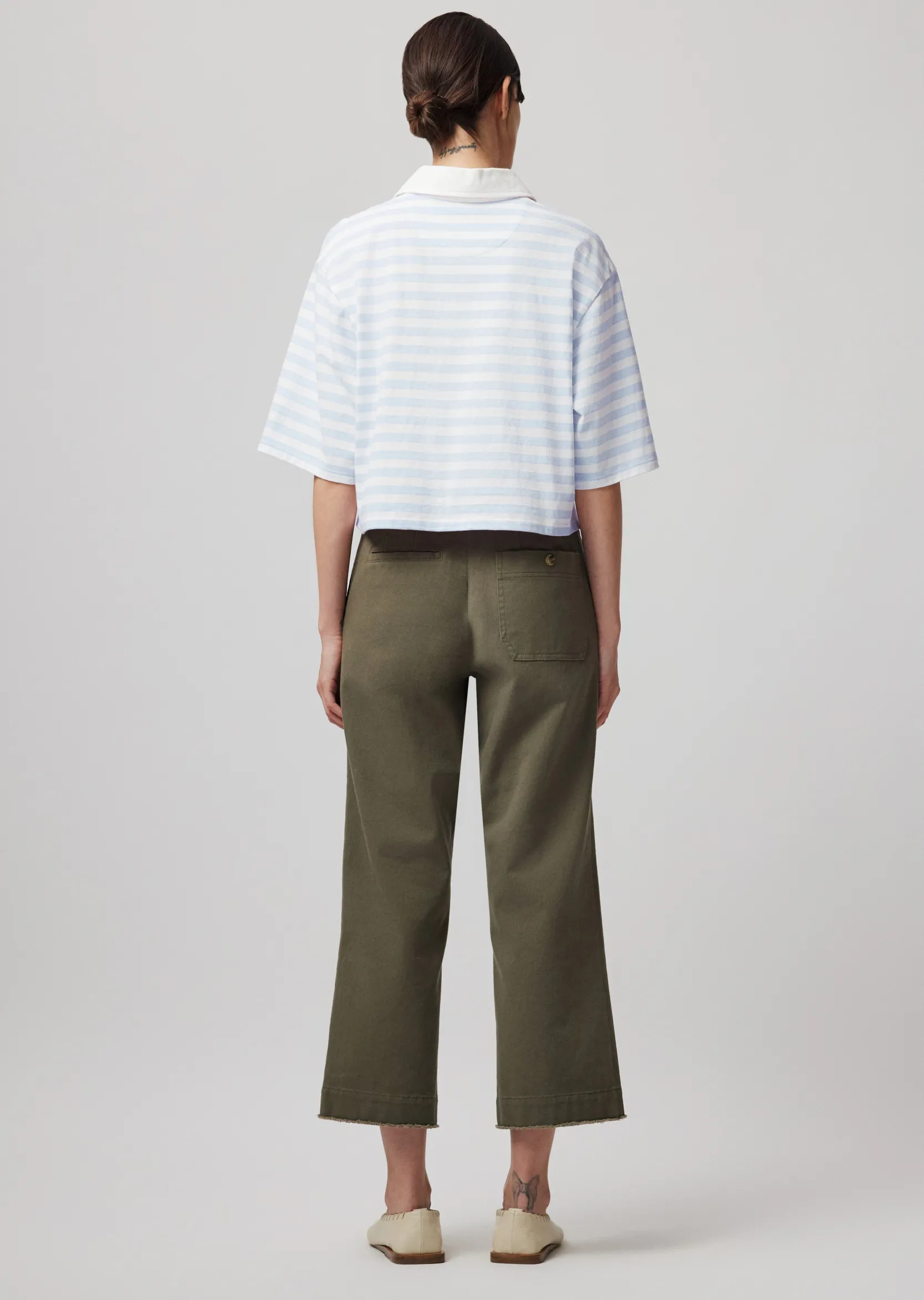 Heavyweight Jersey With Stripe Short Sleeve Polo -|ATM Anthony Thomas Melillo Hot