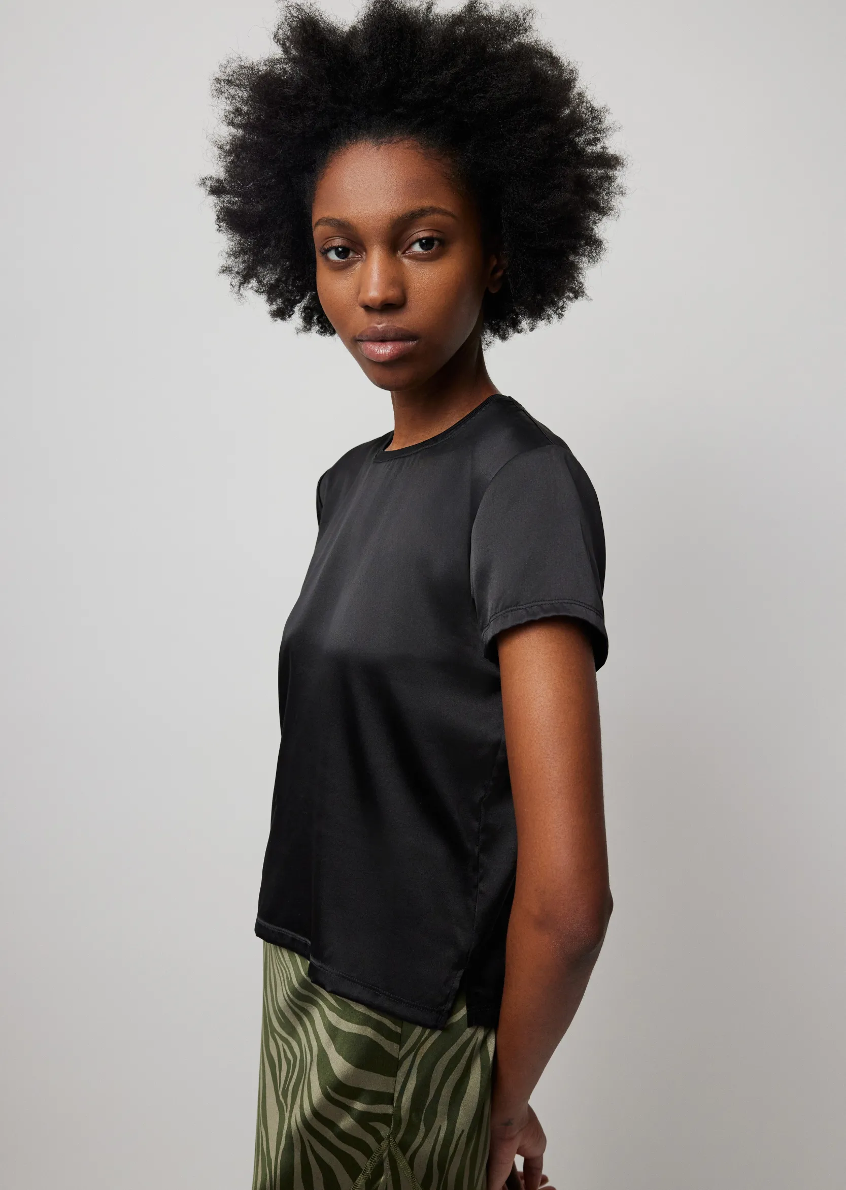 Stretch Satin Short Sleeve Tee -|ATM Anthony Thomas Melillo Discount