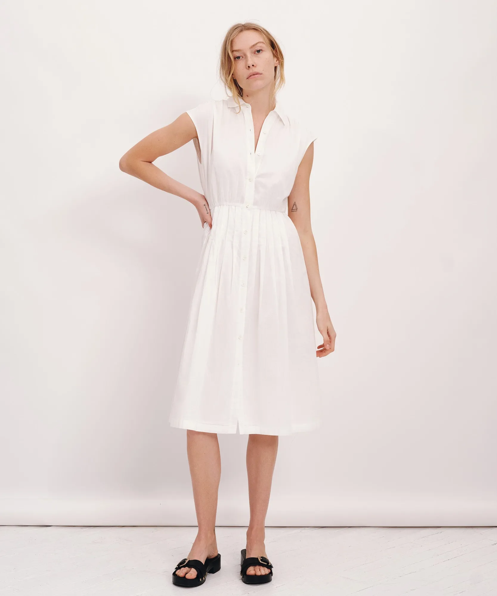 Cotton Voile Sleeveless Shirt Dress -|ATM Anthony Thomas Melillo Sale