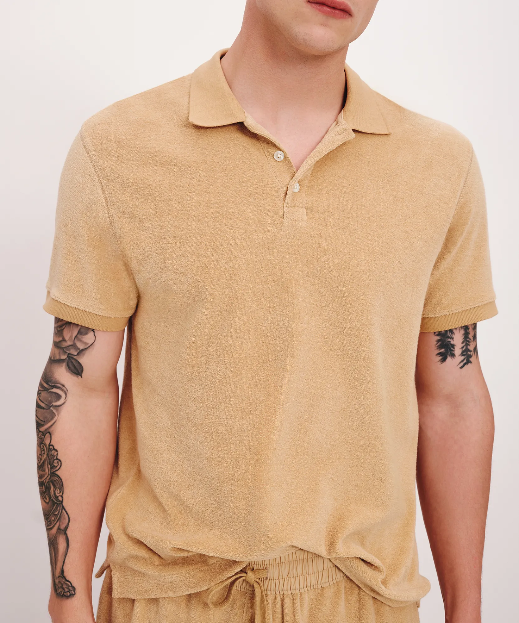 Towel Terry Short Sleeve Polo -|ATM Anthony Thomas Melillo Fashion
