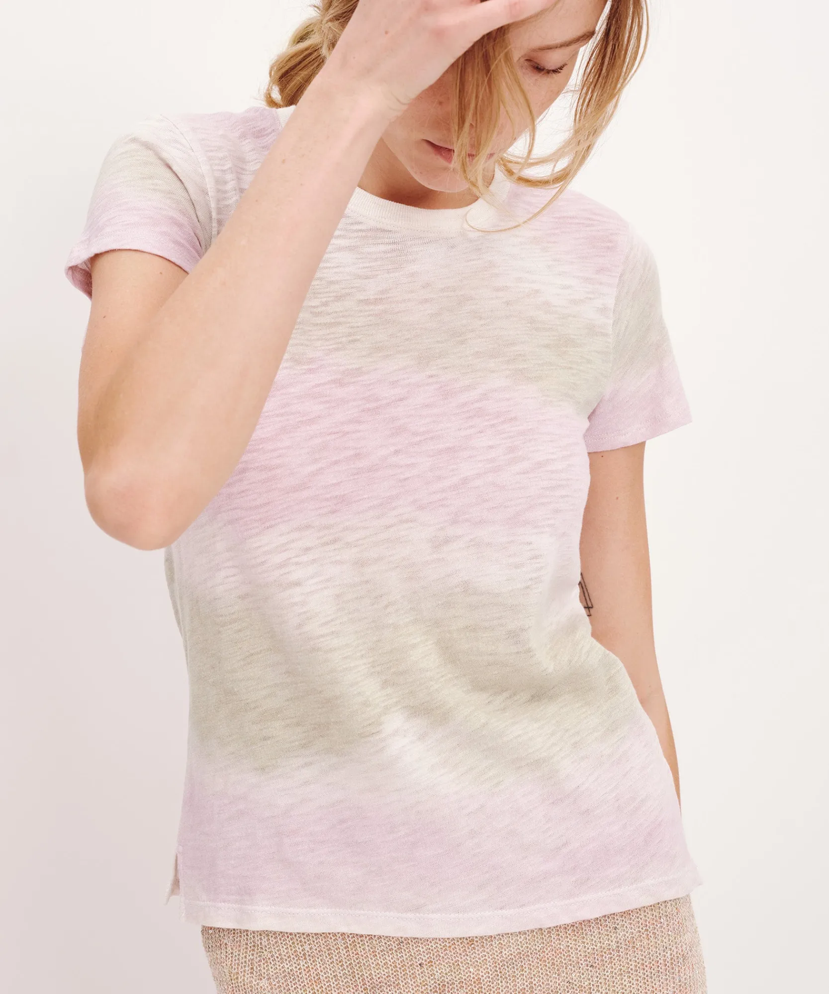 Slub Jersey With Schoolboy Short Sleeve Crew Neck Tee -|ATM Anthony Thomas Melillo Discount