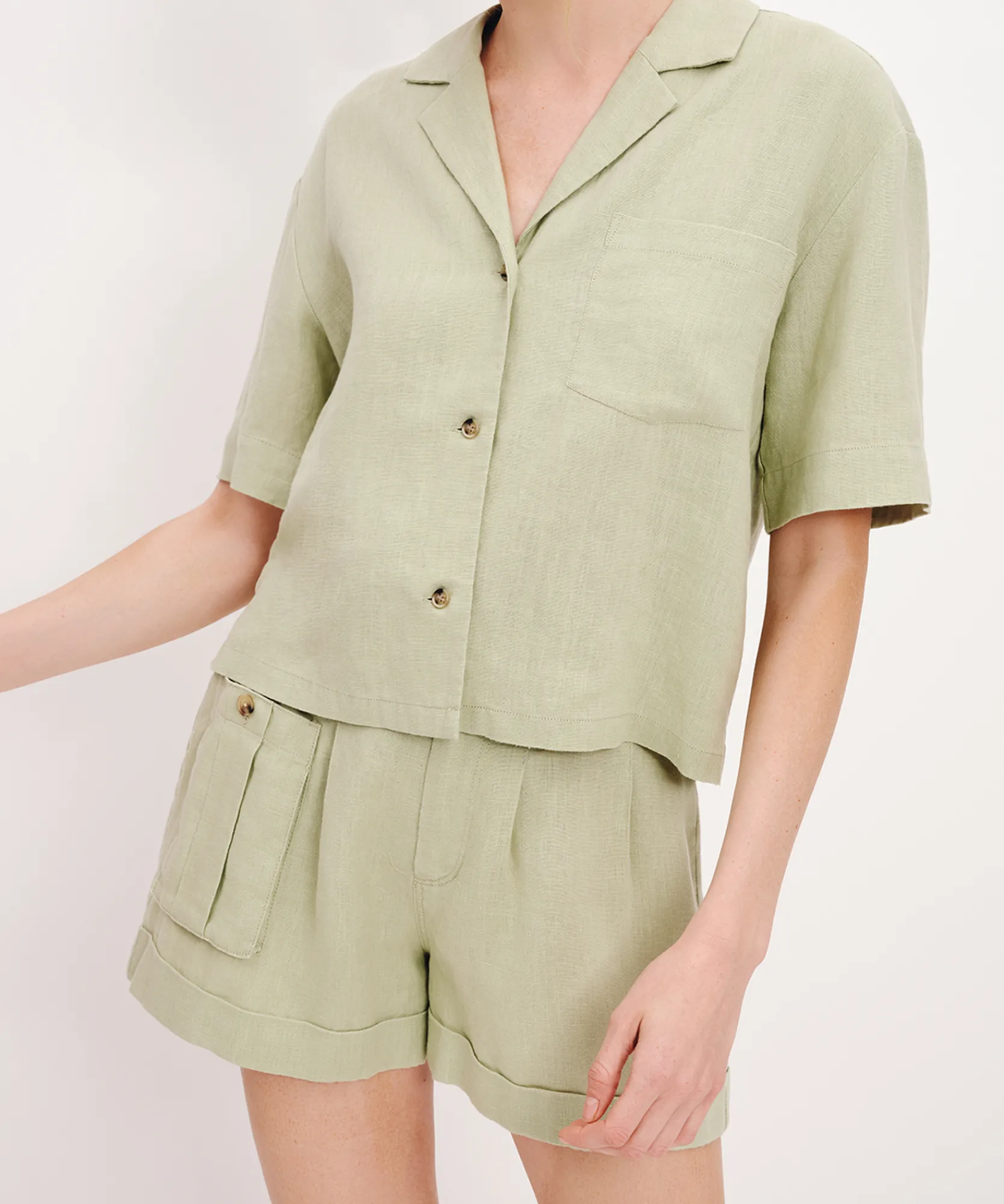 Heavyweight Linen Camp Shirt -|ATM Anthony Thomas Melillo Fashion